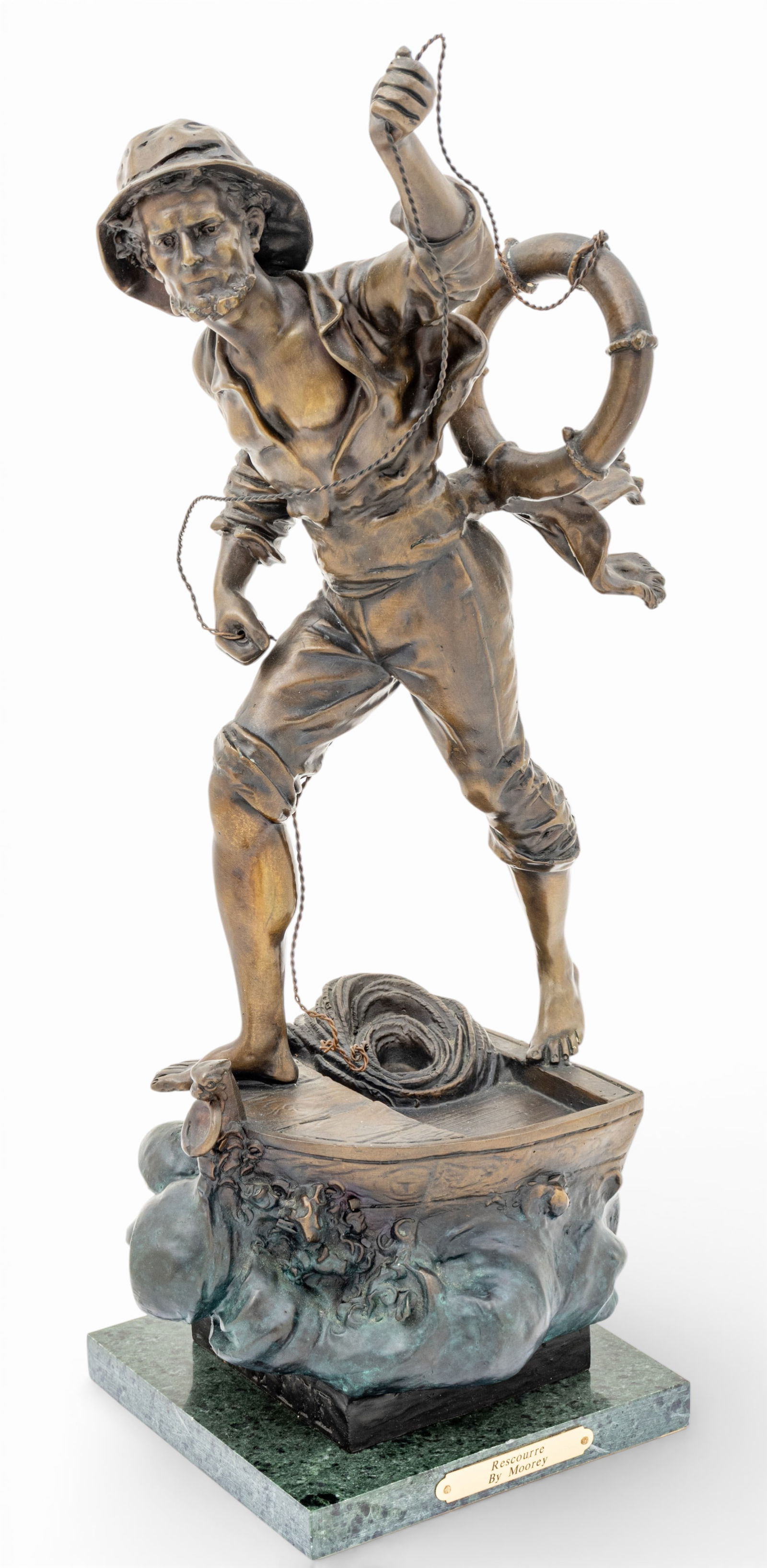 Virgile Morey (France, 1883-1995) Bronze 'Tempete/Rescourre', H 21" W 8" Depth 9.5" 1 PC (1 of 10)