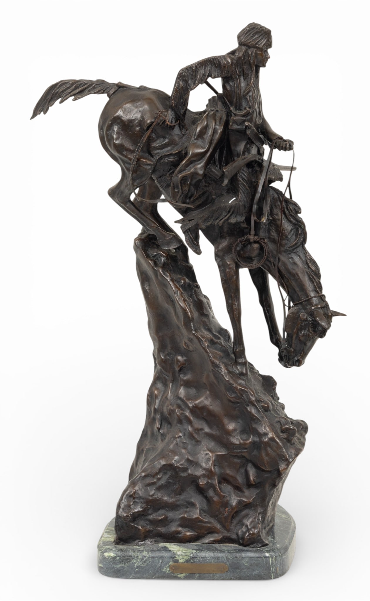 After Frederic Remington (American, 1861-1909) Bronze Sculpture, 20th C., 'The Mountain Man', H 27" (1 of 8)