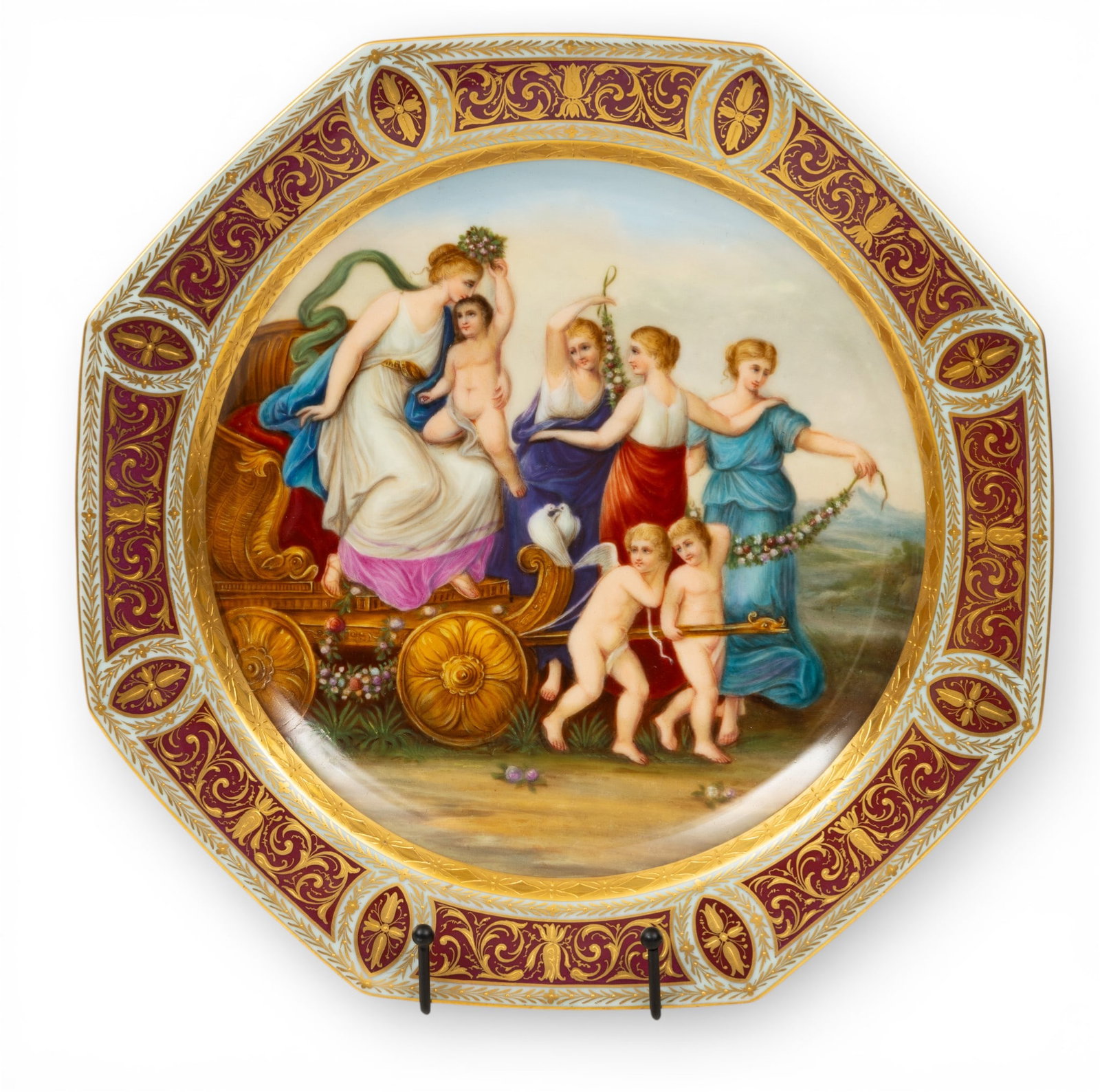 Royal Vienna (Austrian) Porcelain Porcelain Octagonal Charger 'Triomph De Venus', Dia. 15" (1 of 4)