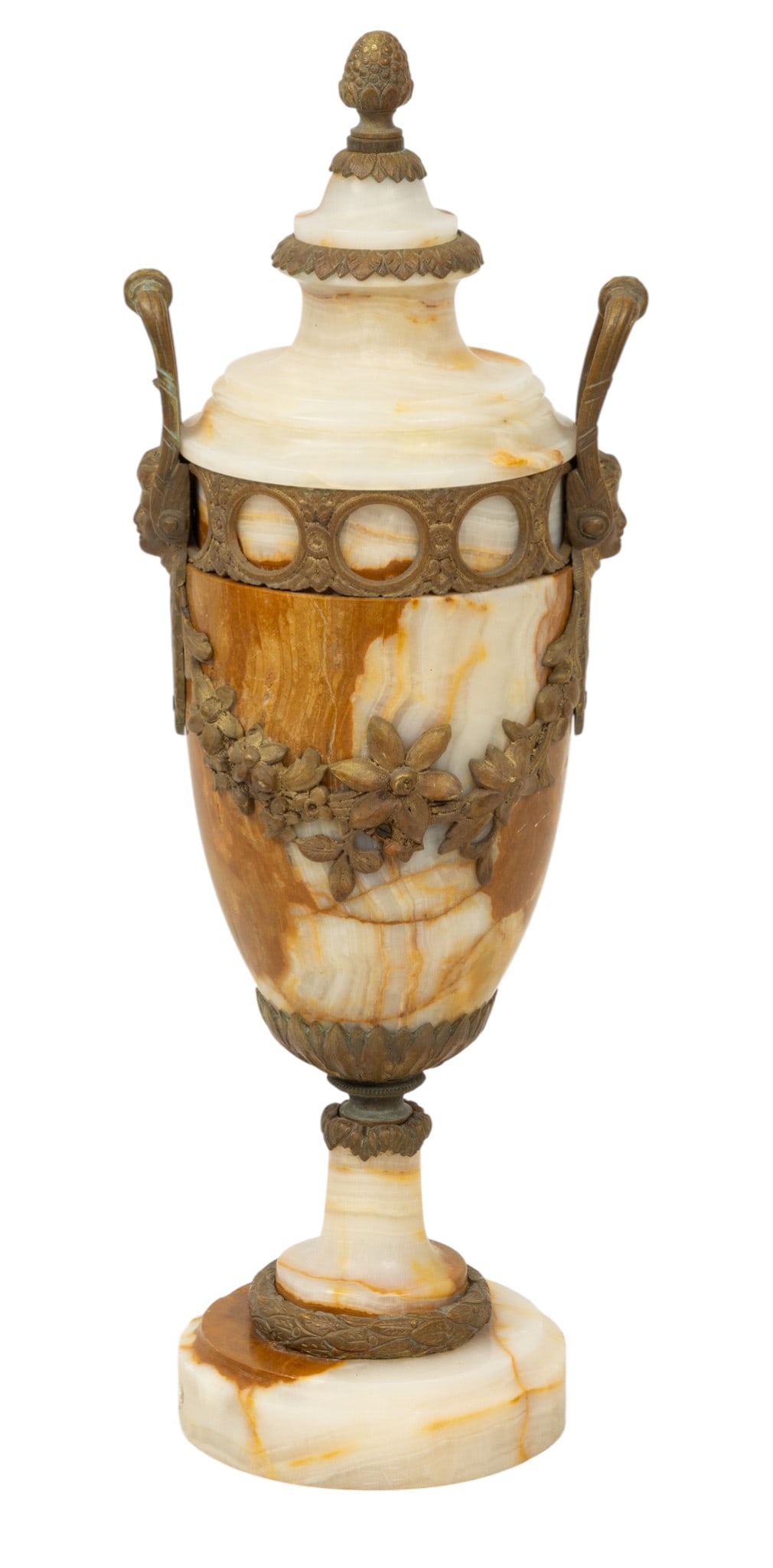 French Marble and Bronze Cassolette, Ca. Early 20th C., H 18" Dia. 6" (1 of 4)