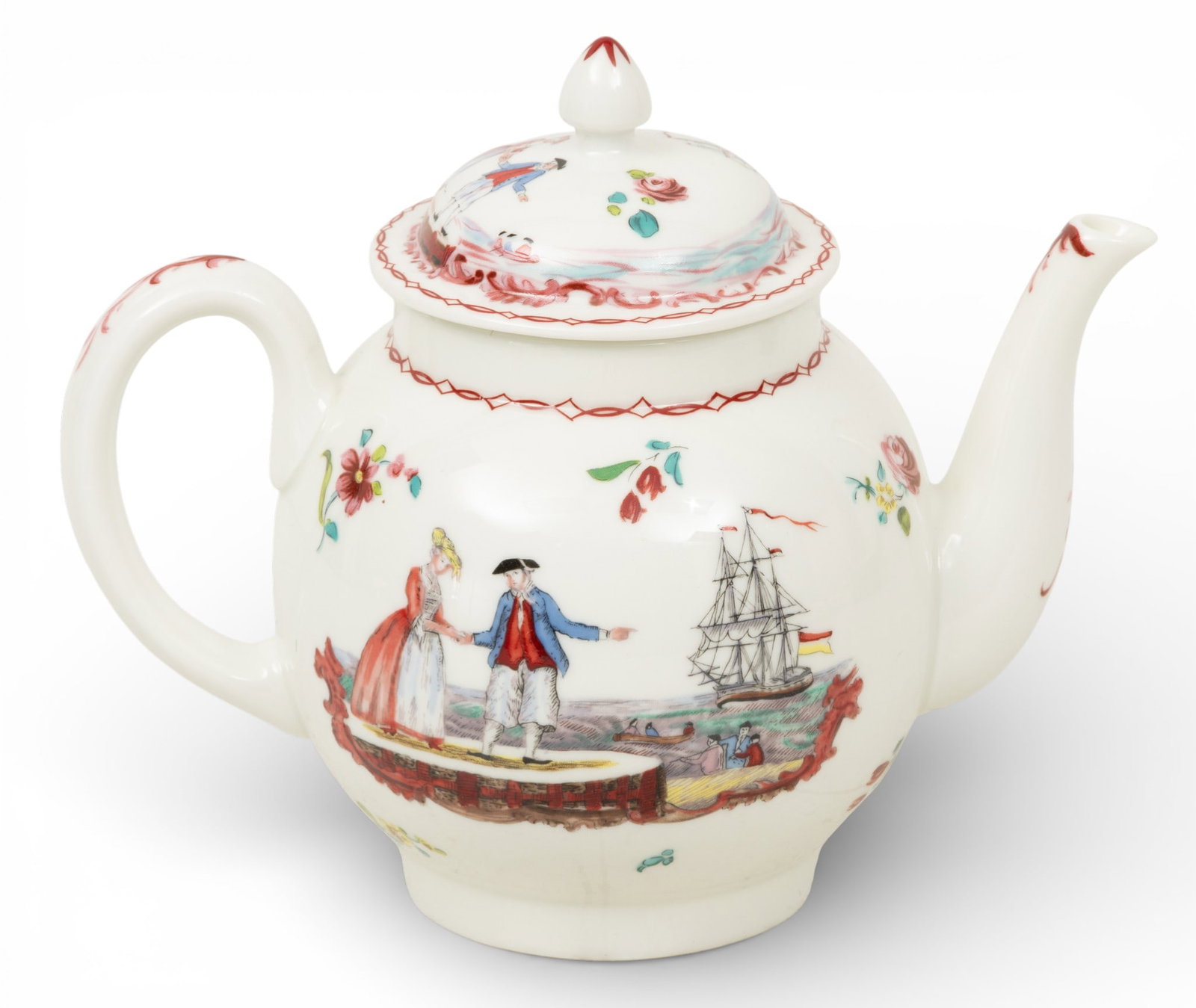 Lenox (American) Copy of a Liverpool Tea Pot for the Sailor’s Farewell H 6.5" W 5" L 8" (1 of 5)
