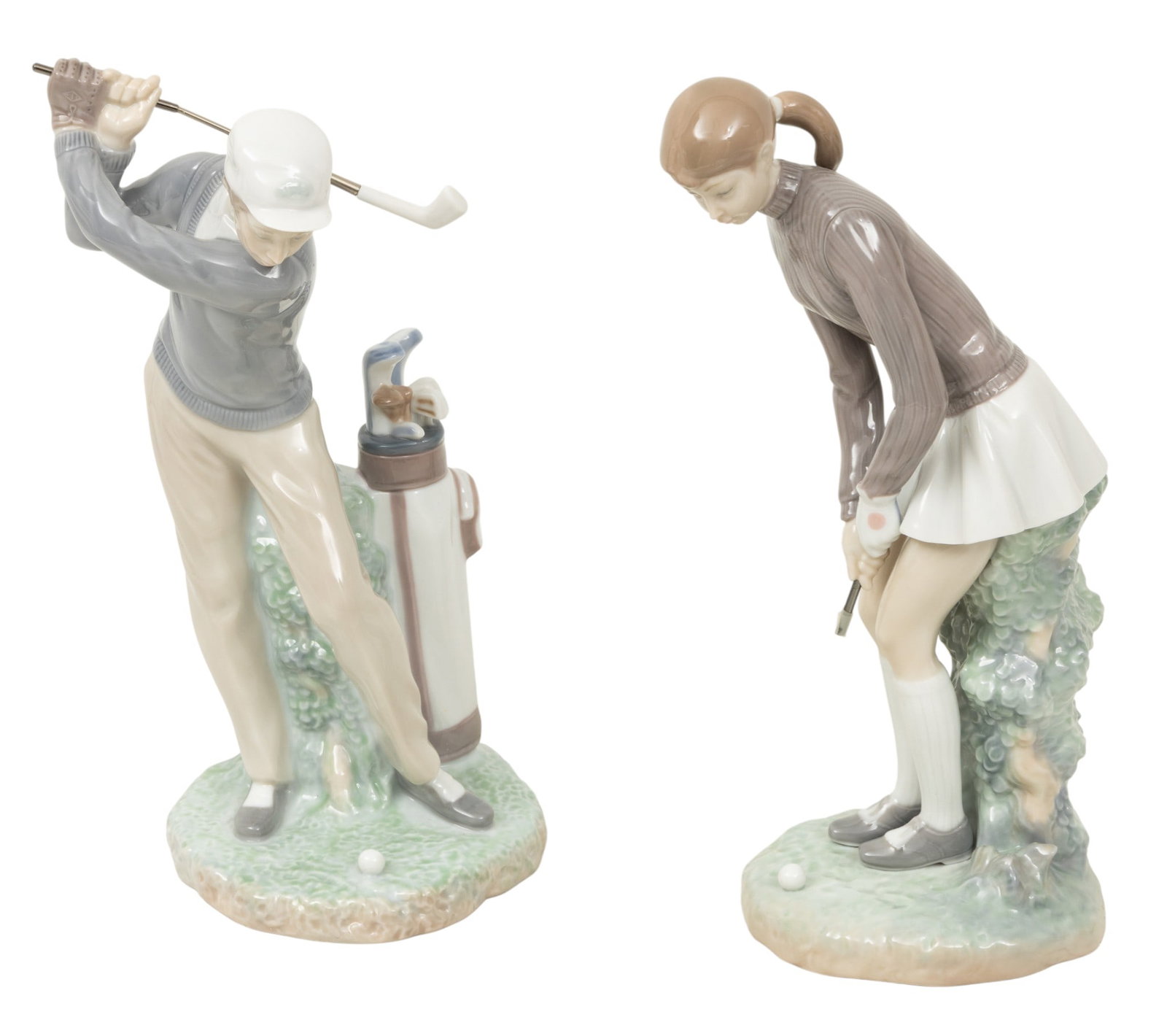 Lladro (Valencia, Spain) Porcelain Golfers H 11" 2 PCS (1 of 11)
