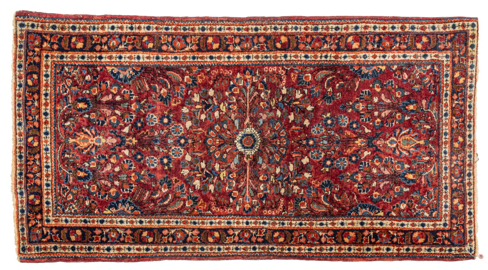 Sarouk Persian Wool Oriental Mat 1930, W 2' L 3' 11" (1 of 5)