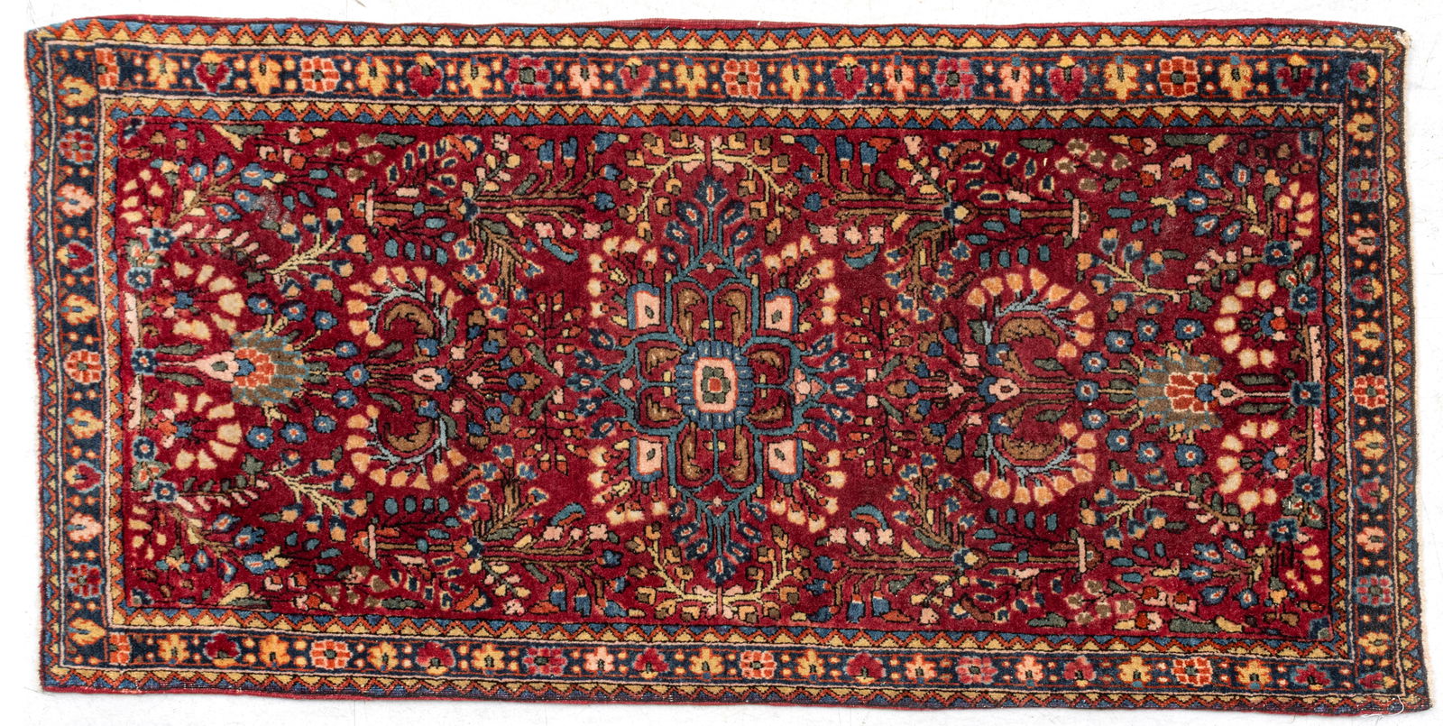 Sarouk Persian Hand Woven Wool Oriental Mat 1930, W 2' L 4' (1 of 5)