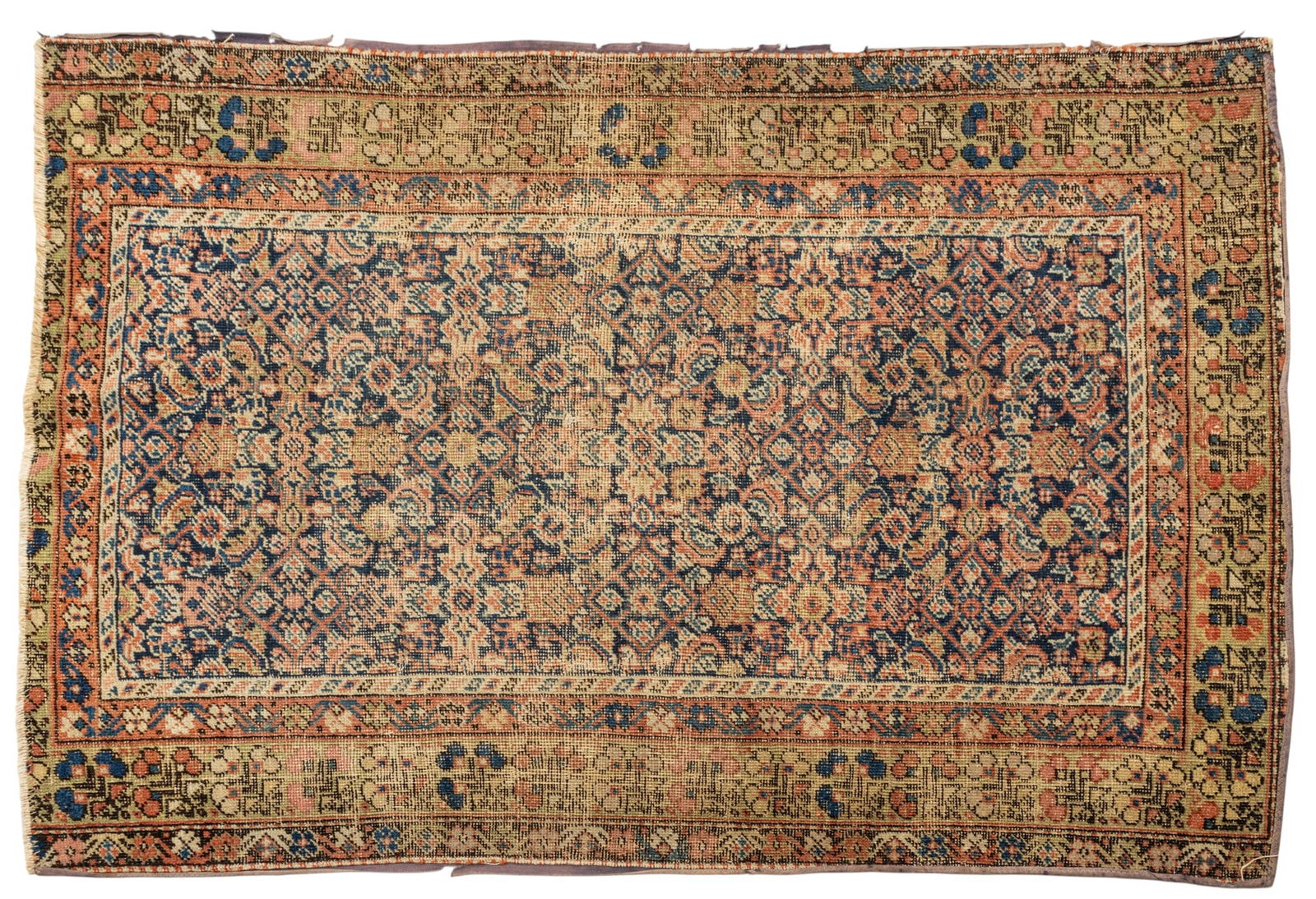 Persian Herati Hand Woven Wool Oriental Rug 1900-1920, W 3' 10" L 5' 8" (1 of 6)