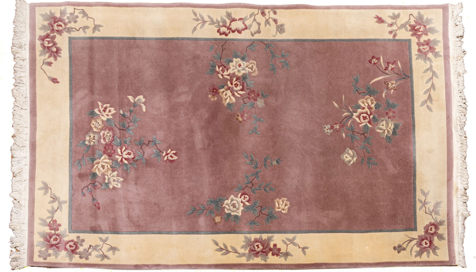 Chinese Hand Woven Wool Oriental Rug 1990, W 5' 8" L 8' 9" (1 of 5)