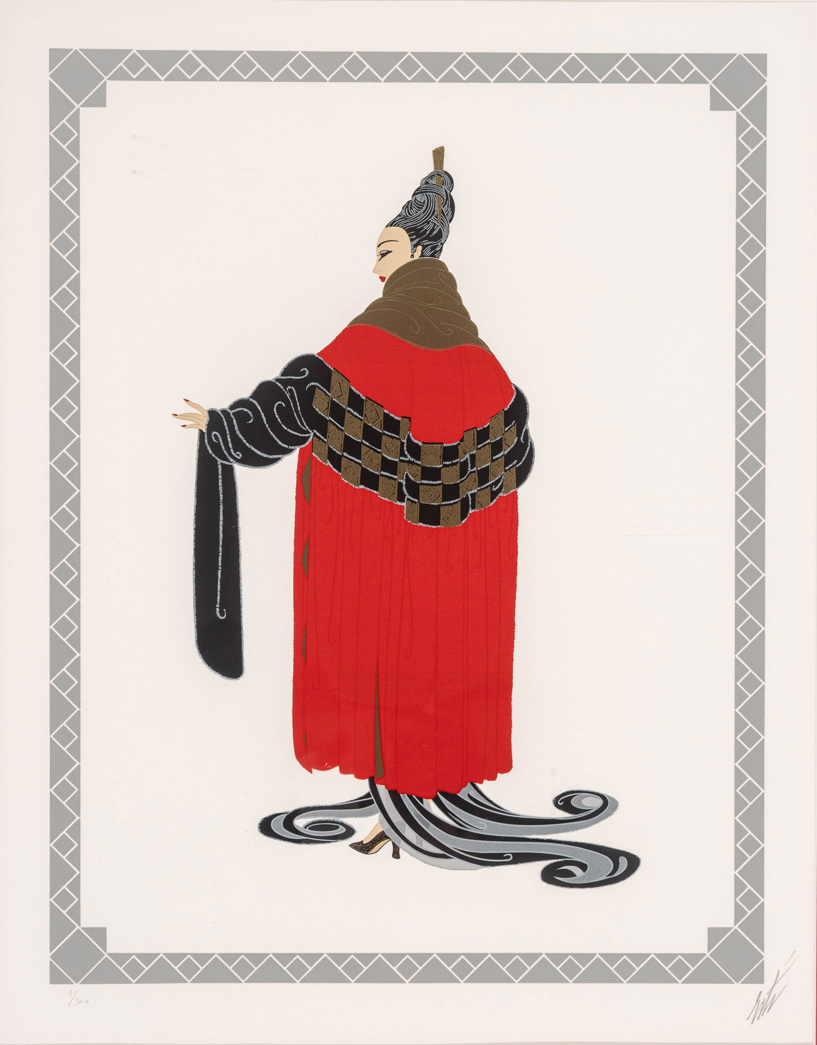 Erté (Romain De Tirtoff) (French, 1892-1990) Embossed Serigraph on Paper, Ca. 1987, 'Gala (1 of 8)