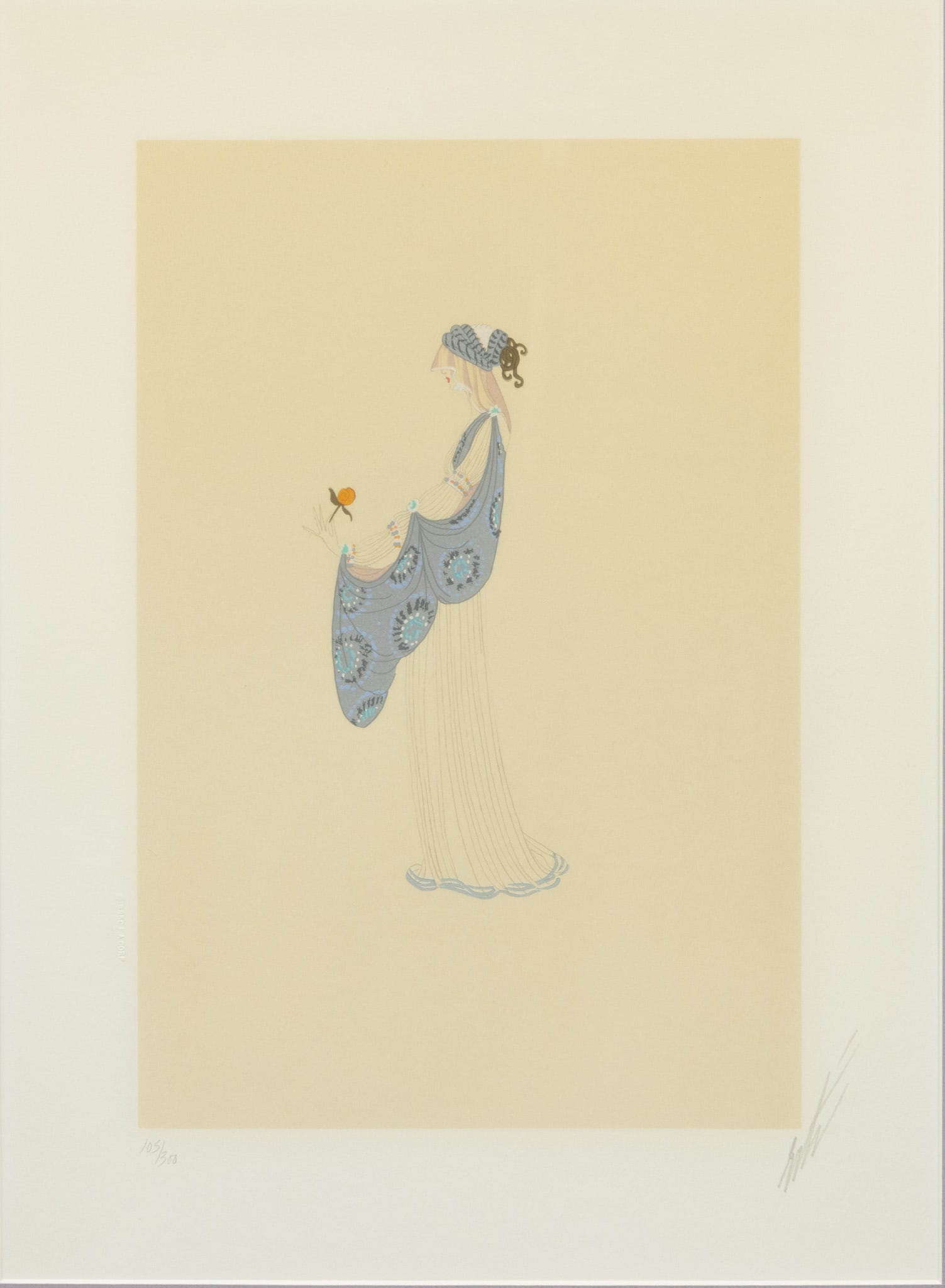 Erté (Romain De Tirtoff) (French, 1892-1990) Serigraph in Colors H 13.5" W 9" Frame Size: H (1 of 5)