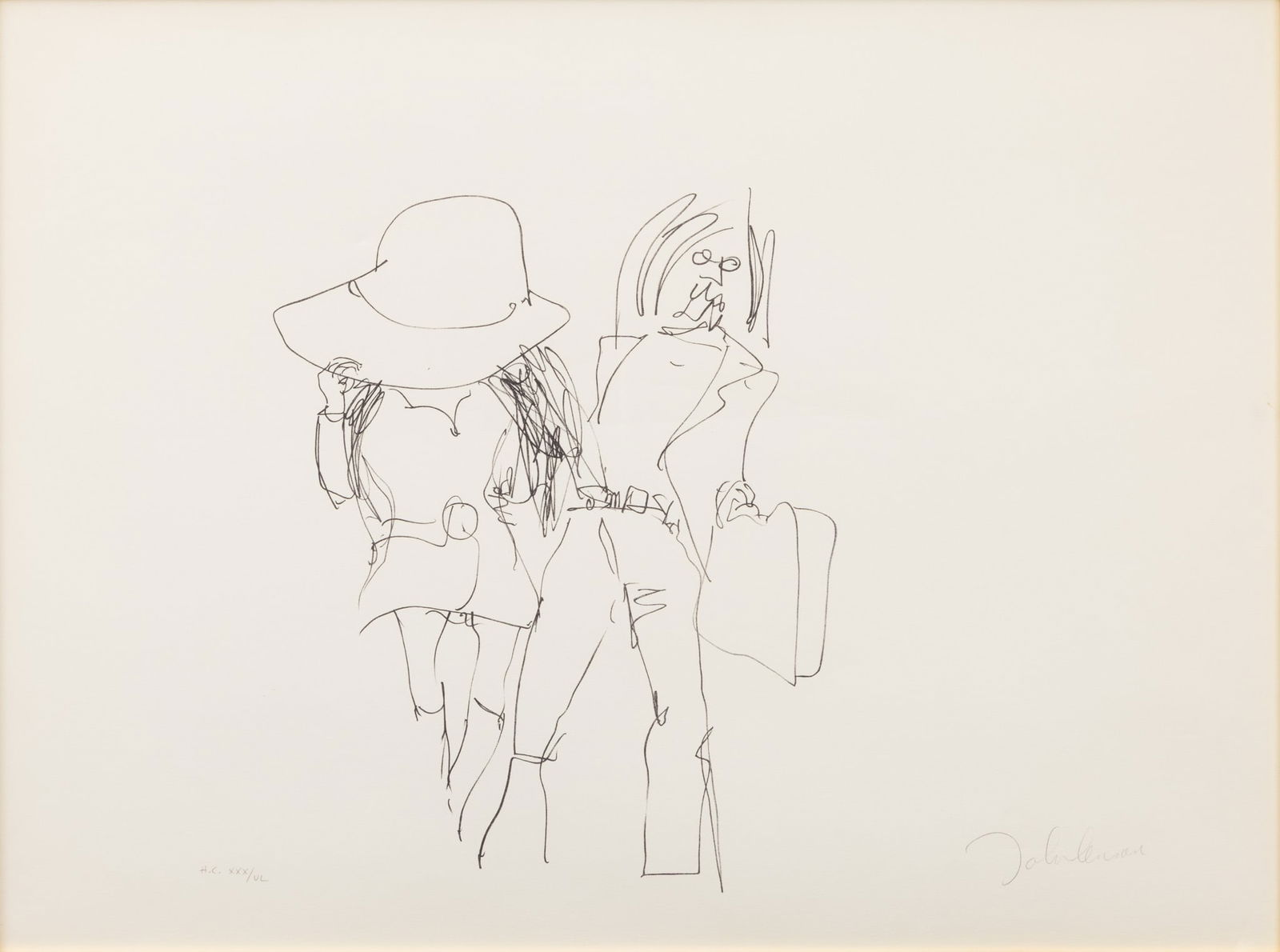 John Lennon (British, 1940-1980) Lithograph on Paper, 1970, 'Honeymoon, from Bag One Suite', H (1 of 8)