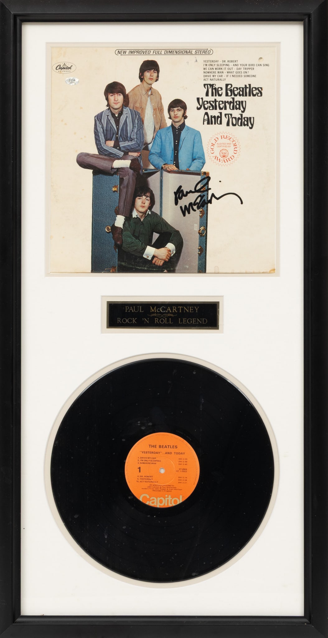 The Beatles, Yesterday and Today, Cover and Record, Ca. 1969-71, H 34" W 17.75" (1 of 5)