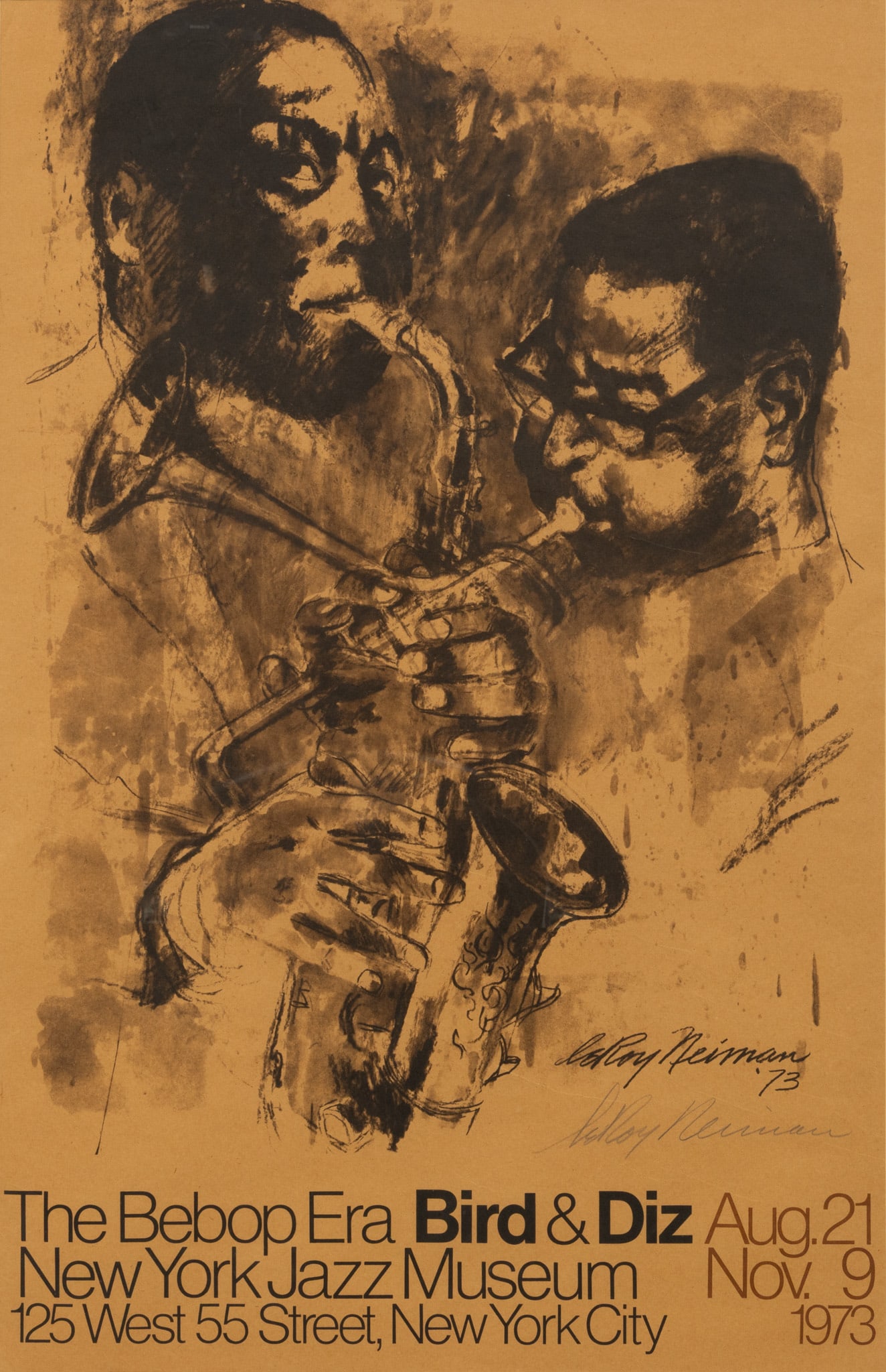 Leroy Neiman (American, 1921-2012) Offset Lithograph Exhibition Poster, 1973, 'The Bebop Era, New (1 of 7)