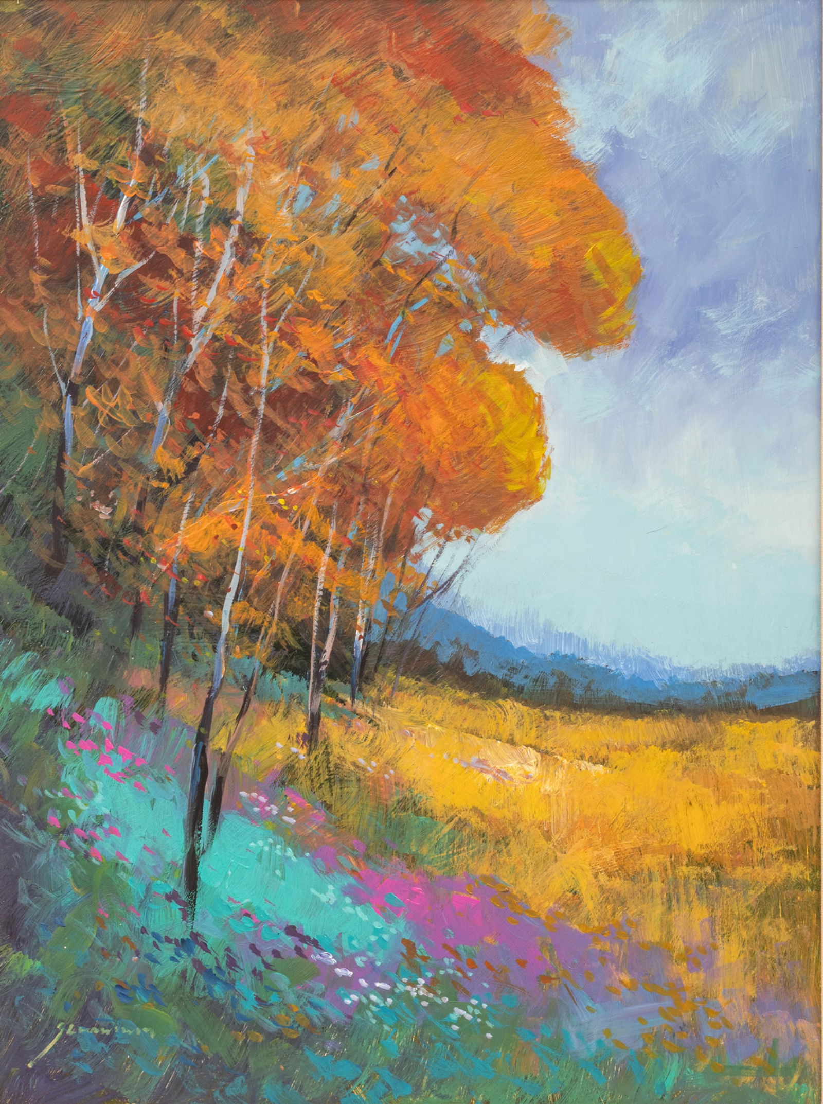 Michael Schofield (American, B. 1947) Oil on Board Landscape H 23.5" W 17.5" Frame Size: H 32.5" W (1 of 6)