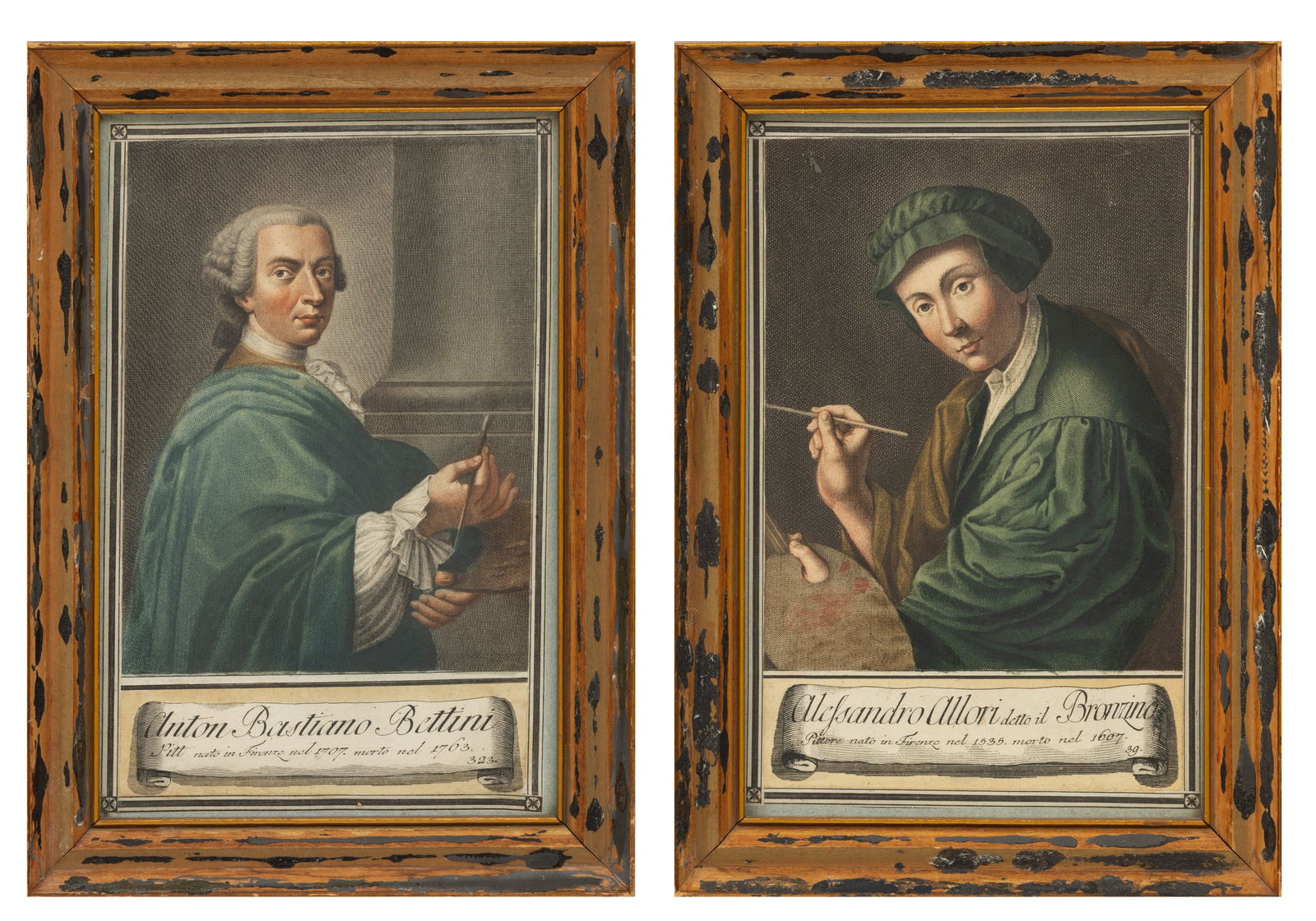 Hand Colored Engravings 18th Century, H 11.25" W 7.25" Frame Size: H 13.75" W 9.75" Depth 1" 2 PCS (1 of 9)