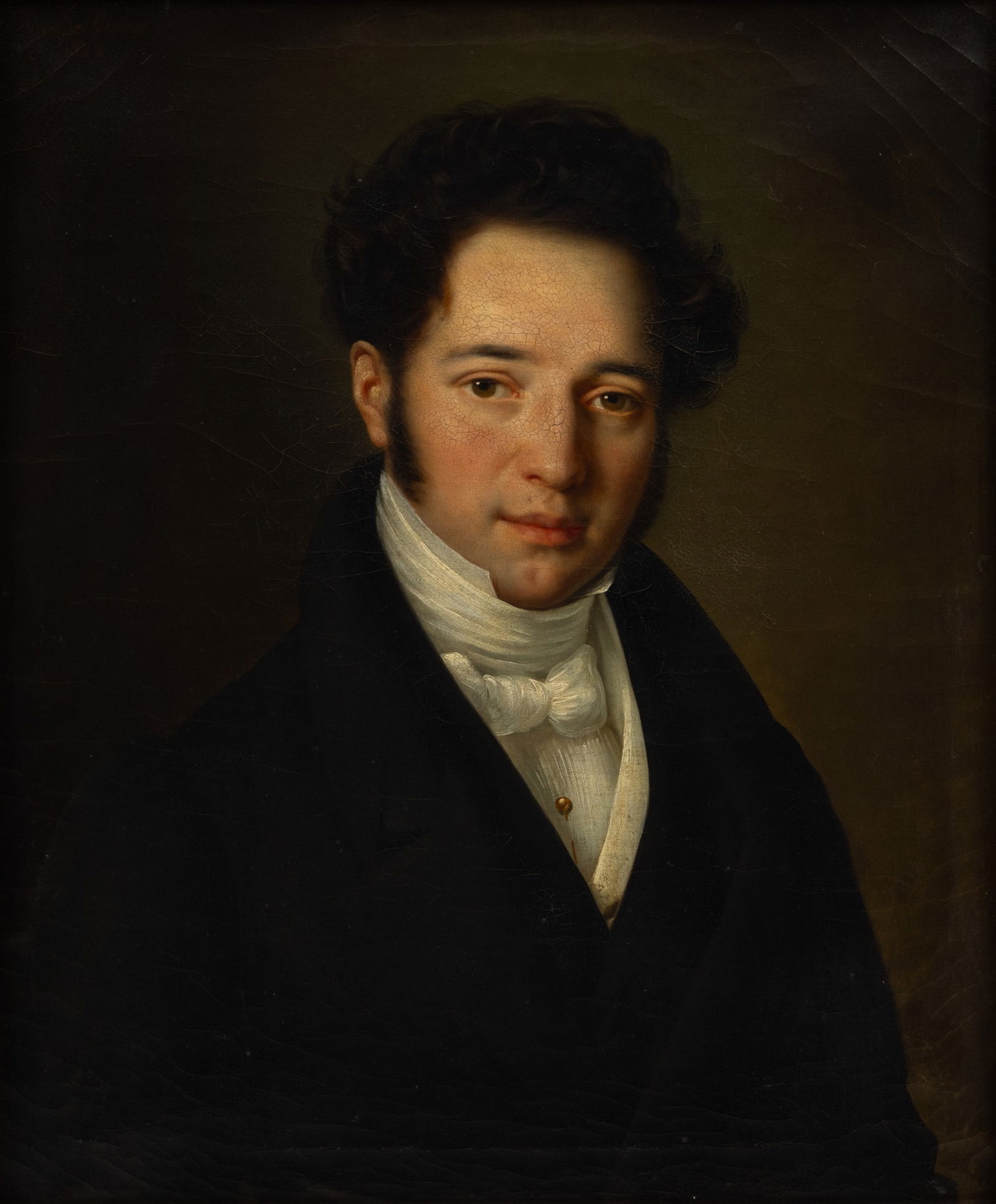 Jean-Joseph Vaudechamp (French, 1790-1866) Oil on Canvas, 1828, 'Portrait of a Gentleman', H 25.25" (1 of 4)