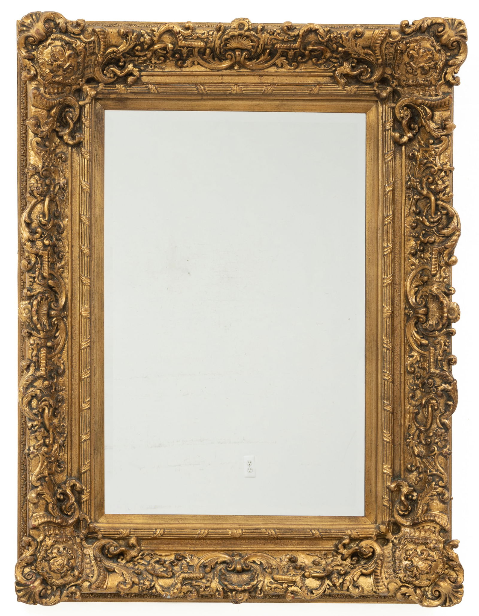 Louis XVI Style Molded Gilt Mirror, Late 20th C., H 50" W 39" (1 of 5)