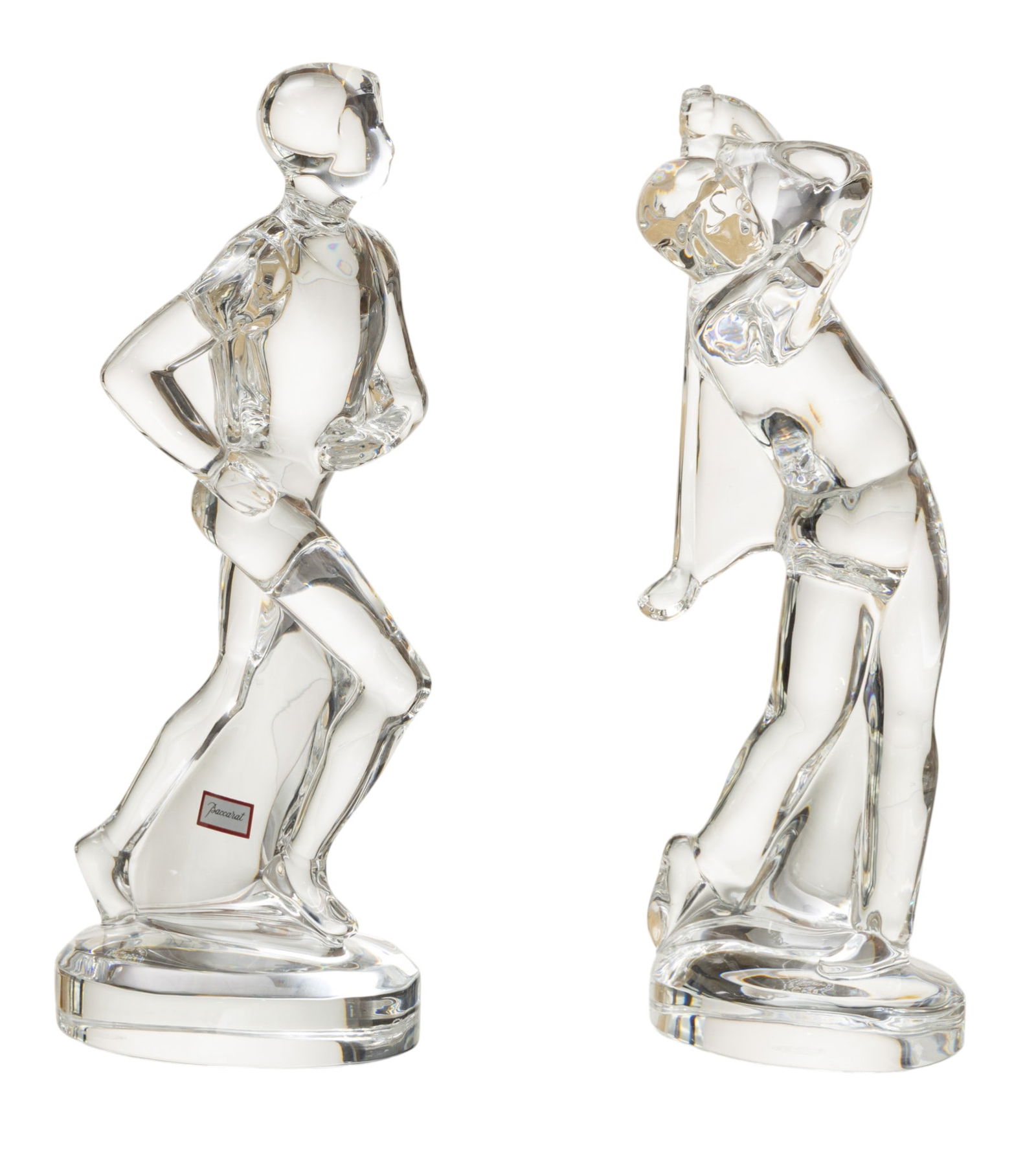 Baccarat (French) Crystal Runner and Golfer H 9" 2 PCS (1 of 6)