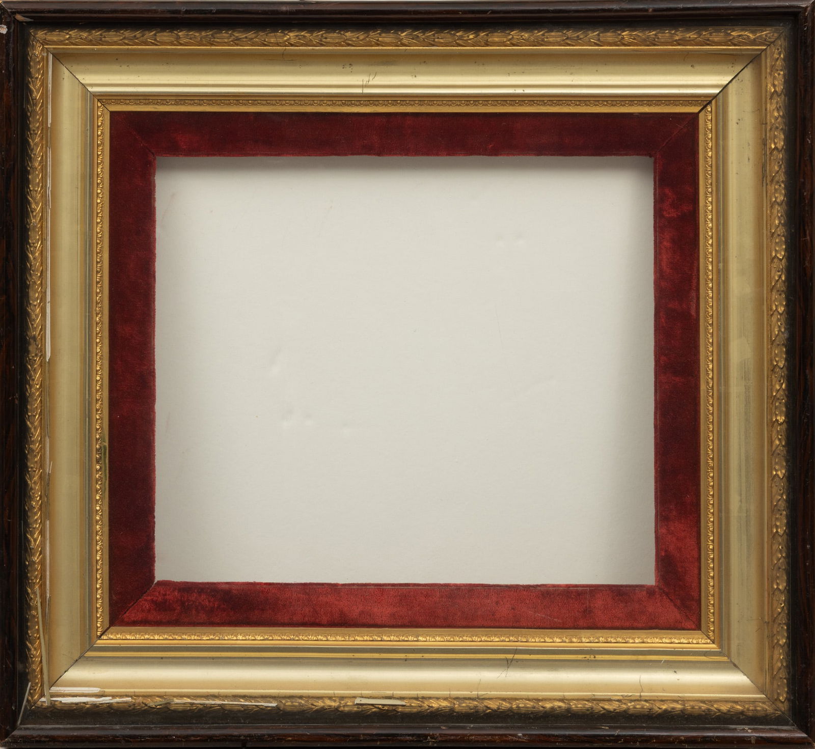 Period Shadowbox Frame, Gold Leaf Liner 1900, H 21" W 23" (1 of 2)