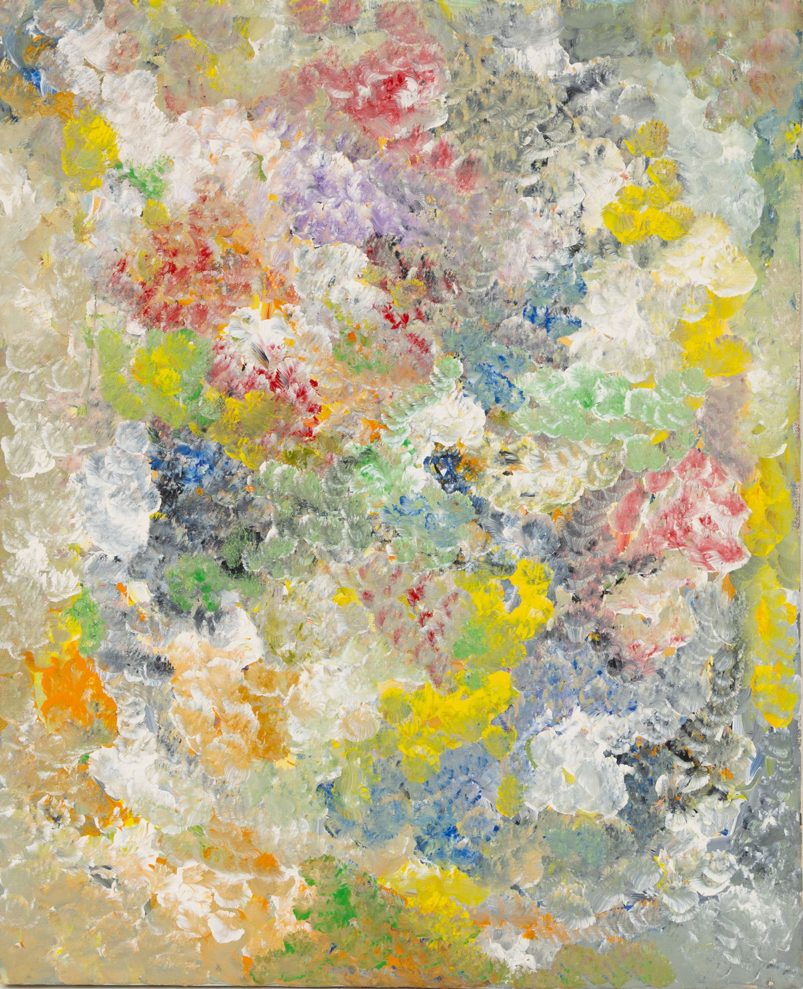 Jack Faxon (American, Abstract Oil on Canvas 1967 'Flowers', H 30" W 24" (1 of 3)