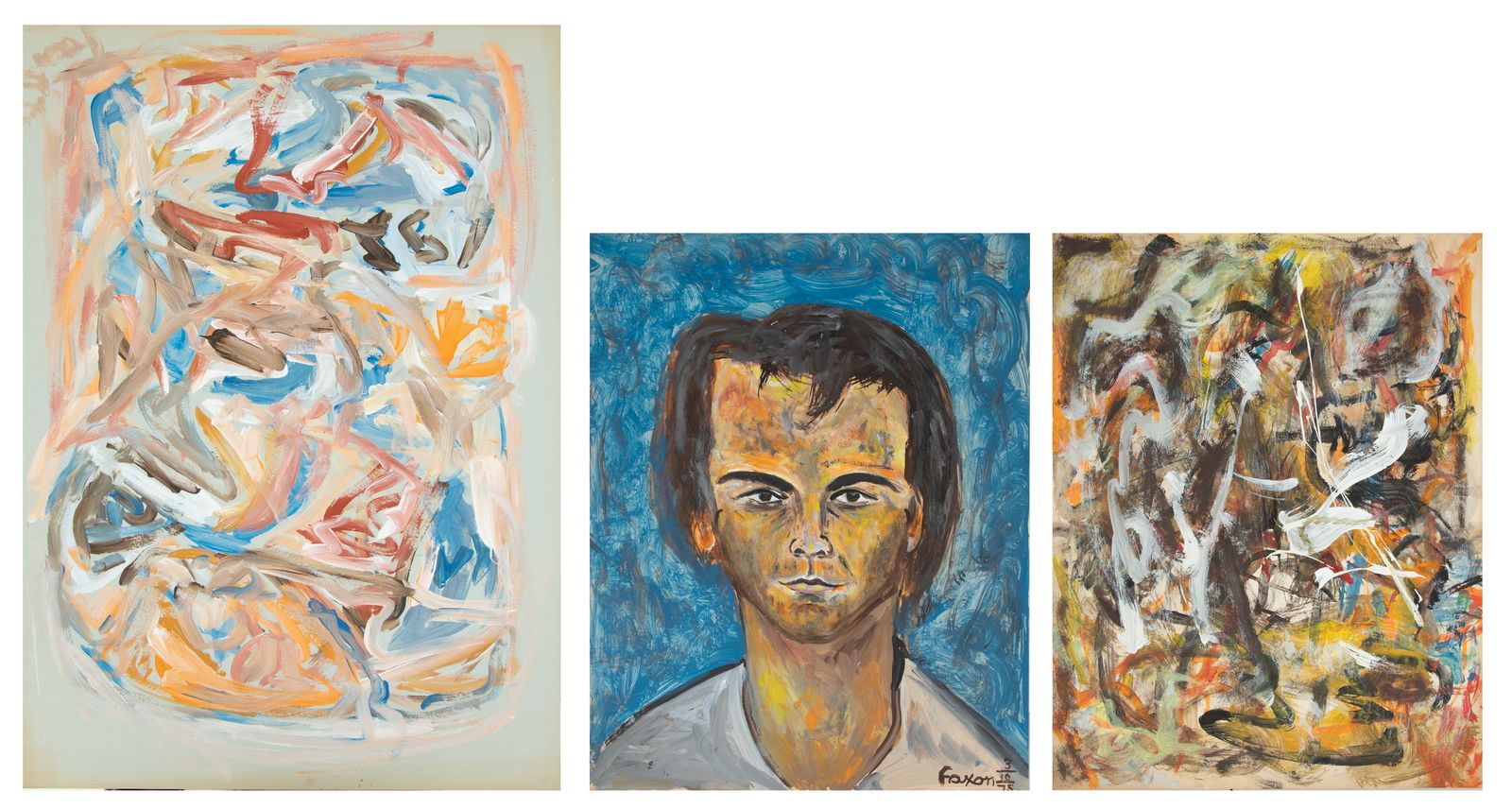 Jack Faxon (American, 1936-2020) Gouache on Paper, Ca. 1970's, 'Abstract', H 34" W 22" 3 PCS (1 of 5)