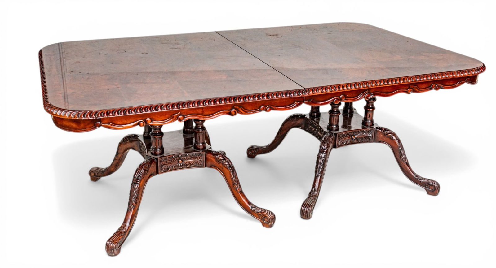 Mahogany Pedestal Dining Table H 30" W 47.5" L 79" (1 of 8)