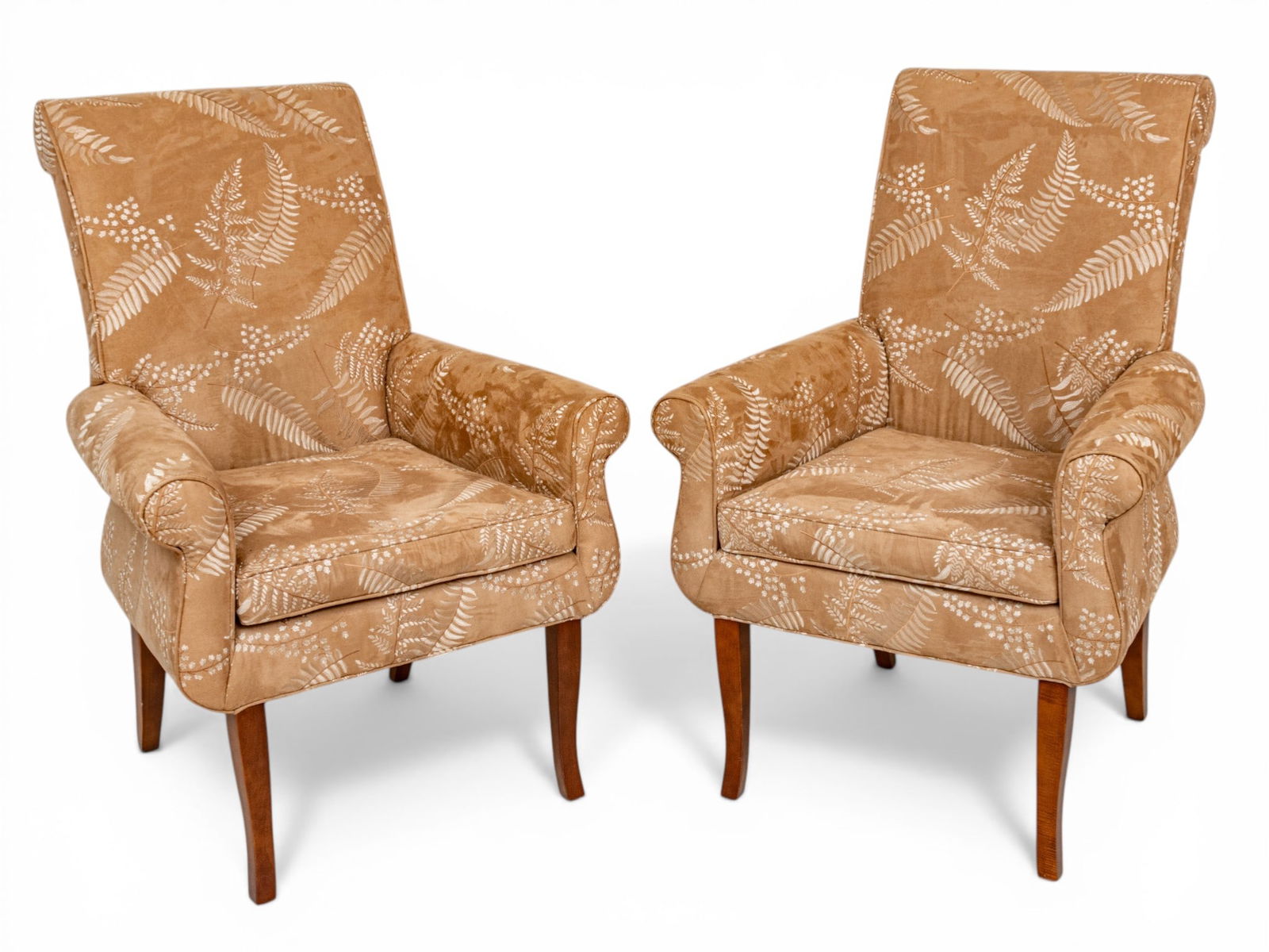 Cox Manufacturing (American) Upholstered Armchairs 20th C., H 44" W 30.75" Depth 30" 1 PAIR (1 of 9)
