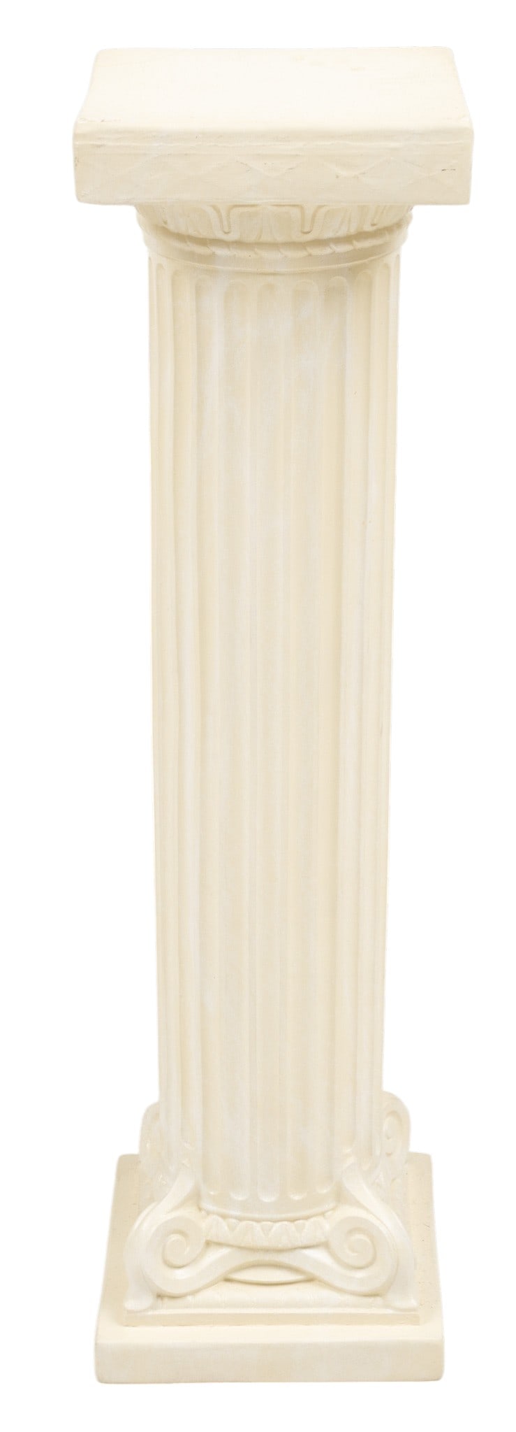 Plaster of Paris Ionic Column Display Stand H 43" W 12" Depth 12": Plaster of Paris Ionic Column Display Stand H 43" W 12" Depth 12" Plaster of Paris Doric column display stand. Provenance: Property from the collection of a member of the Kindel family, Grand Rapids,