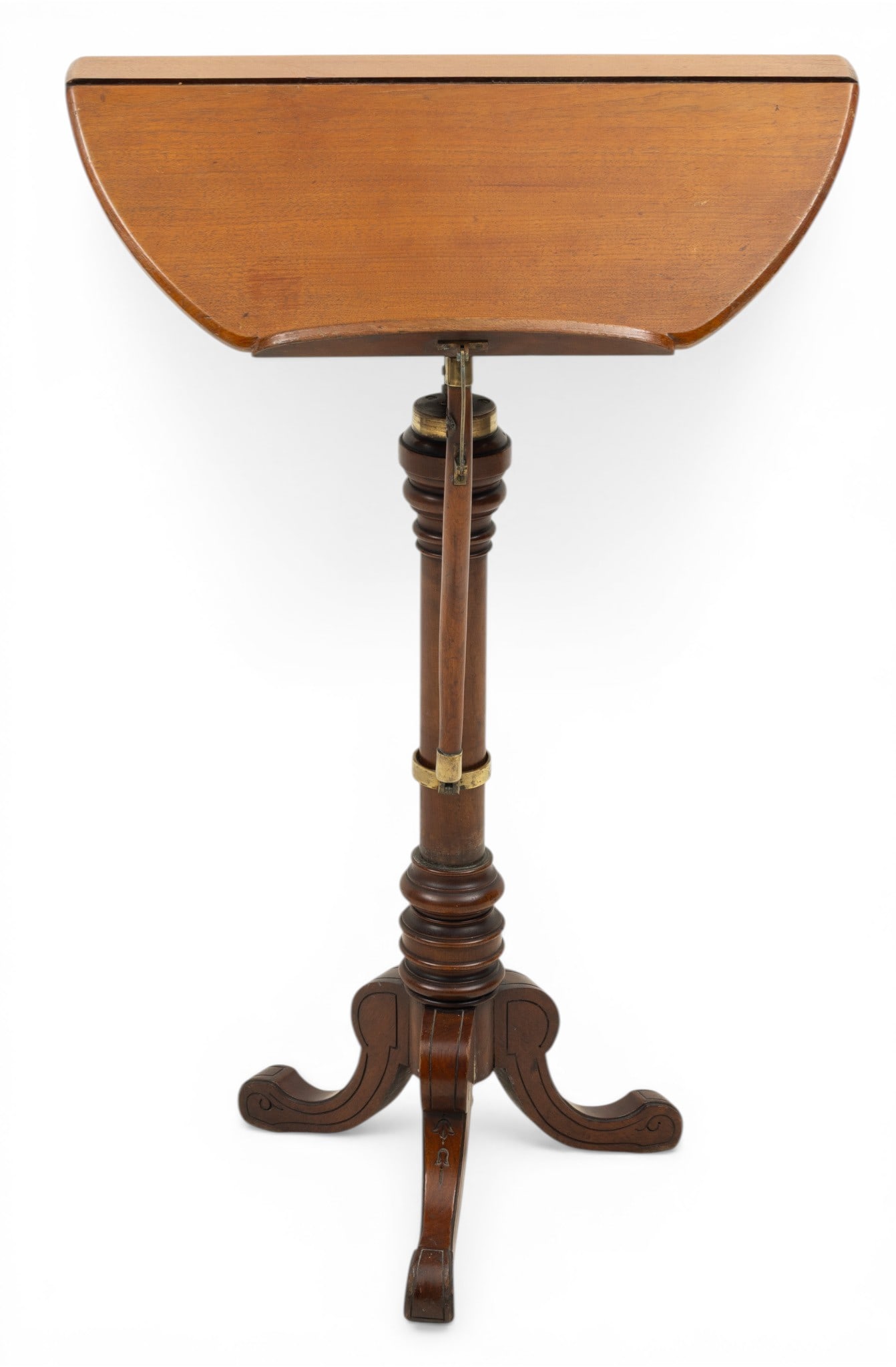 Swann & Milligan (English) Mahogany "Scroll and Band" Revolving Duet/reading Table 1880-1890, H 30" (1 of 8)