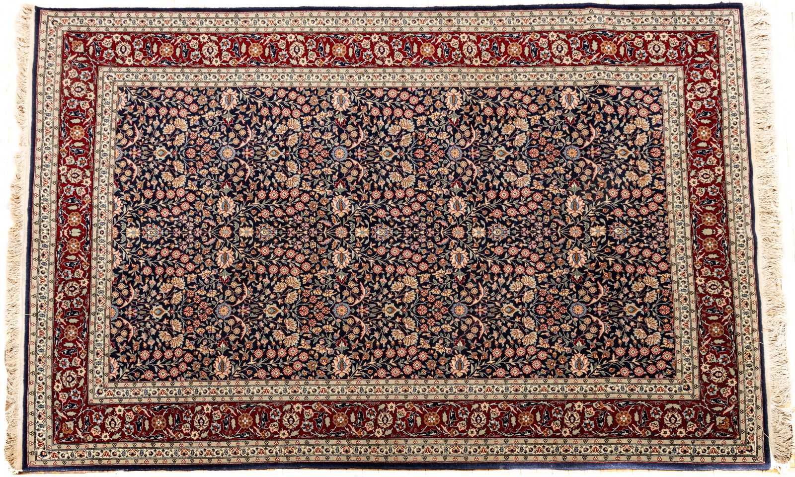 Persian Isfahan Handwoven Wool Rug, Ca. 1980, W 6' L 9' (1 of 7)