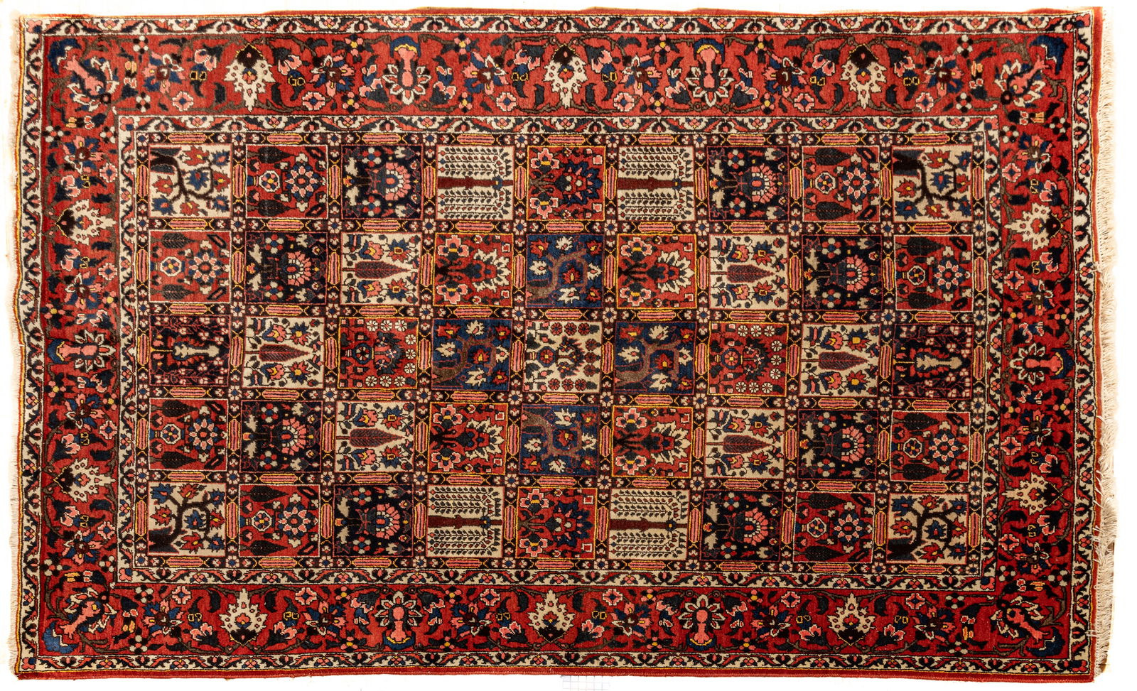 Persian Baktiari Handwoven Wool Rug, Ca. 1950, W 7' L 10' (1 of 4)