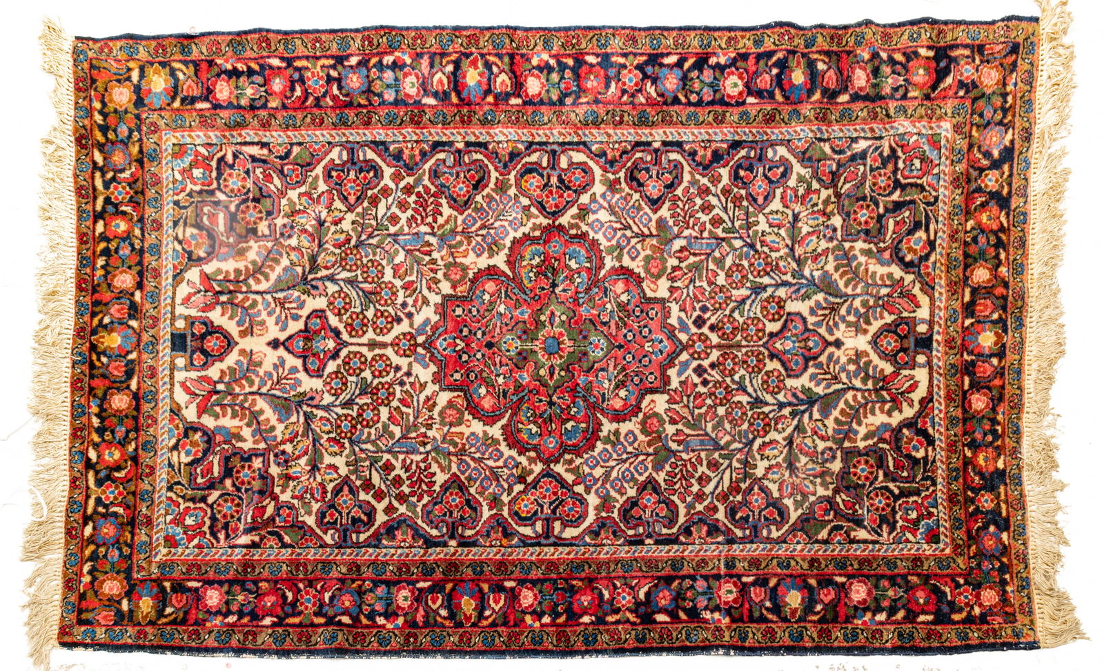 Persian Hamadan Handwoven Wool Rug, Ca. 1940-1950, W 4' 6" L 6' 8" (1 of 6)