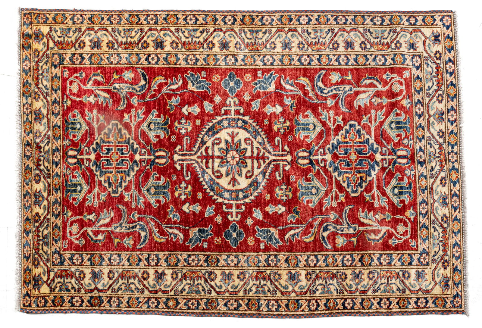 Indo-Heriz Handwoven Wool Rug, Ca. 1980, W 4' 2" L 5' 11" (1 of 6)