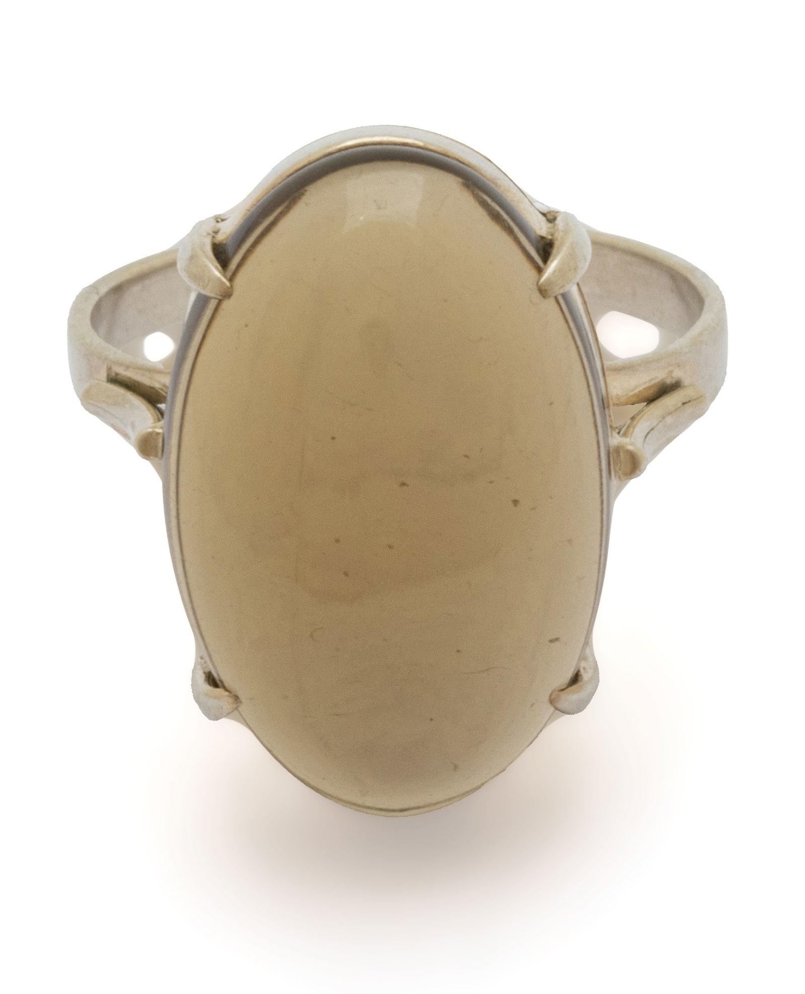 Eastern European Cabochon Citrine Ring, Size 6 1/2 700 Silver 1920, 5 g 1 PC: Eastern European Cabochon Citrine Ring, Size 6 1/2 700 Silver 1920, 5 g 1 PC 19 x 15mm cabochon. Setting impressed 700. Dimensions: 5 g 1 PC
