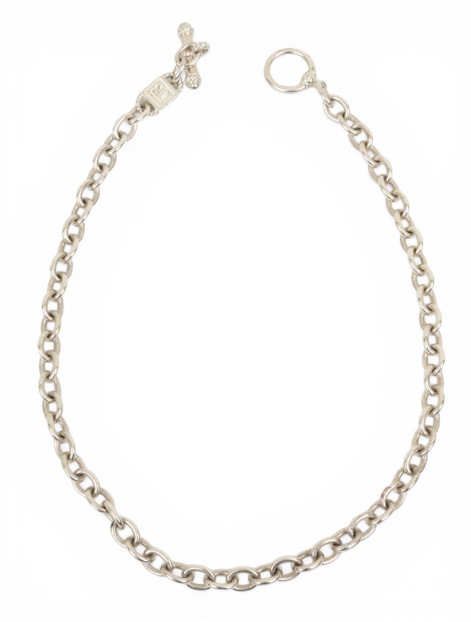 Judith Ripka (American) Sterling Silver Toggle Chain Necklace, L 17" 1.75 t oz (1 of 4)