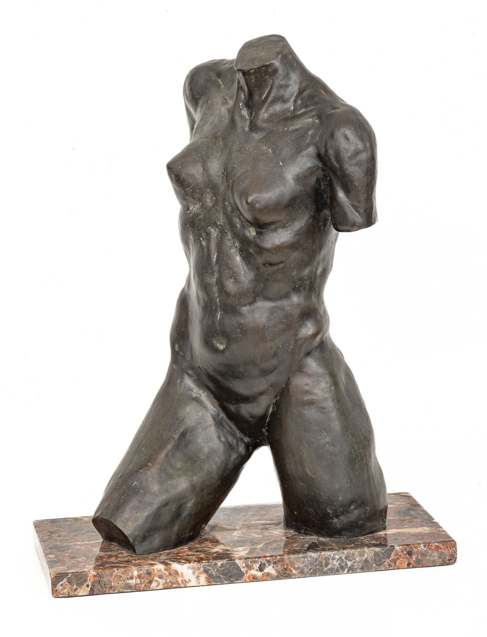 Auguste Rodin (French, 1840-1917) Bronze Sculpture in the Round, Ca. 1920-1940, 'Torse Féminin: Auguste Rodin (French, 1840-1917) Bronze Sculpture in the Round, Ca. 1920-1940, 'Torse Féminin Debout', H 18.5" W 9" L 9.5" Torse féminin debout, cuisse droite en avant (Standing Female To