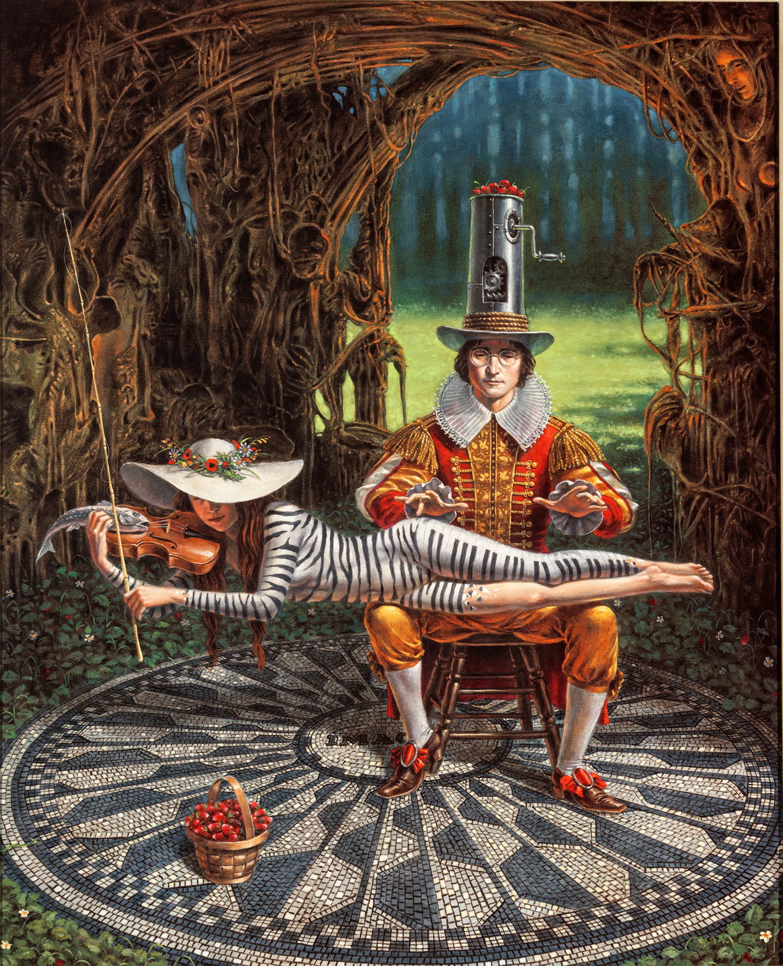 Michael Cheval (American, B. 1966) Dye Sublimation on Aluminum, 2016, 'Imagine II Version II', H: Michael Cheval (American, B. 1966) Dye Sublimation on Aluminum, 2016, 'Imagine II Version II', H 32'' W 26'' Signed lower right and numbered HC 81/130 lower left. Having a molded frame. Dimensio