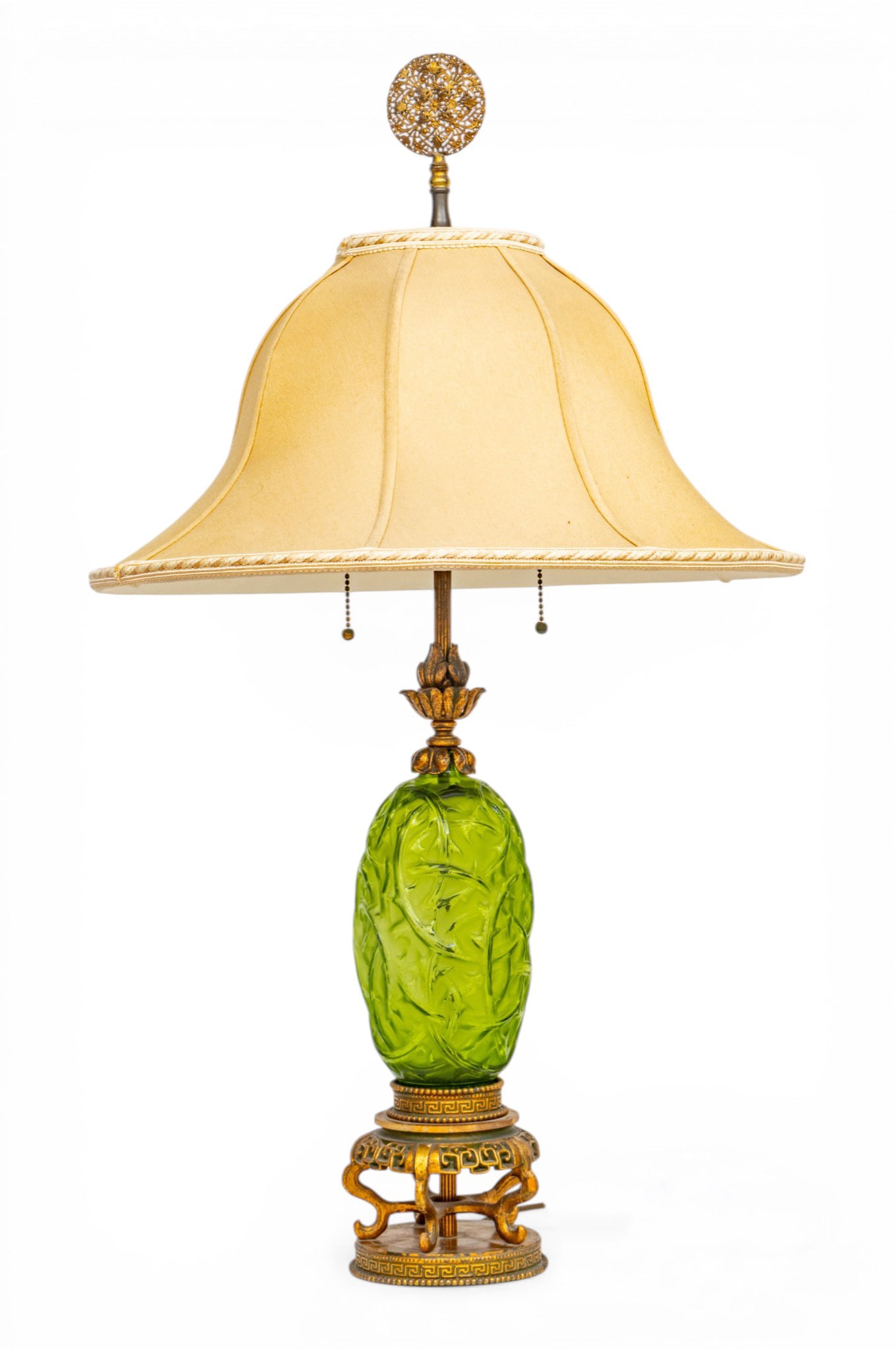 Lalique (France) Art Glass 'Ronces' Vase Mounted As a Lamp, Ca. 1920s, H 33.5" (1 of 9)