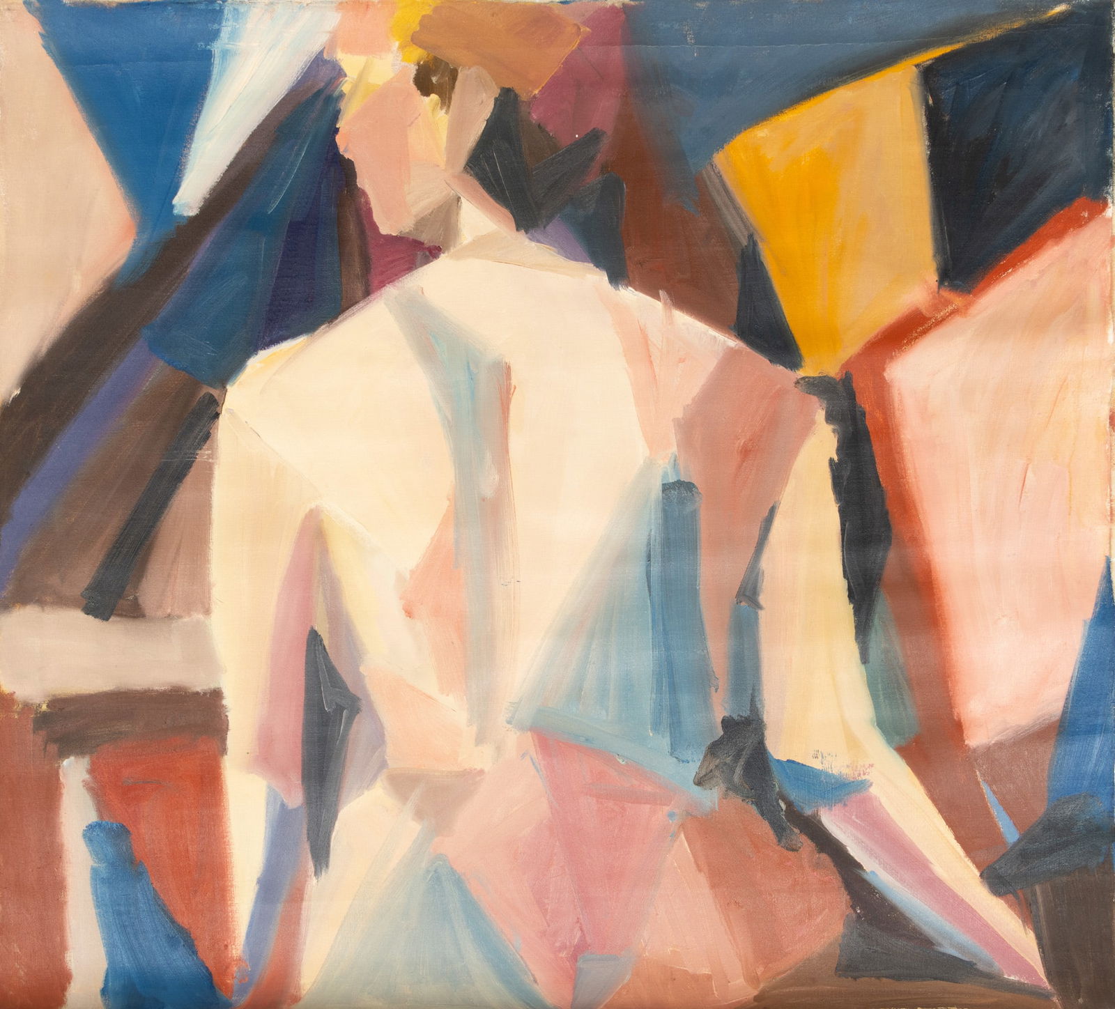 John Lawrence Beardman (American, 1937-2025) Oil on Canvas 1979, 'Female Nude', H 39" W 39": John Lawrence Beardman (American, 1937-2025) Oil on Canvas 1979, 'Female Nude', H 39" W 39" Signed lower right and dated 1979. John Beardman was an American abstract expressionist painter who was an i