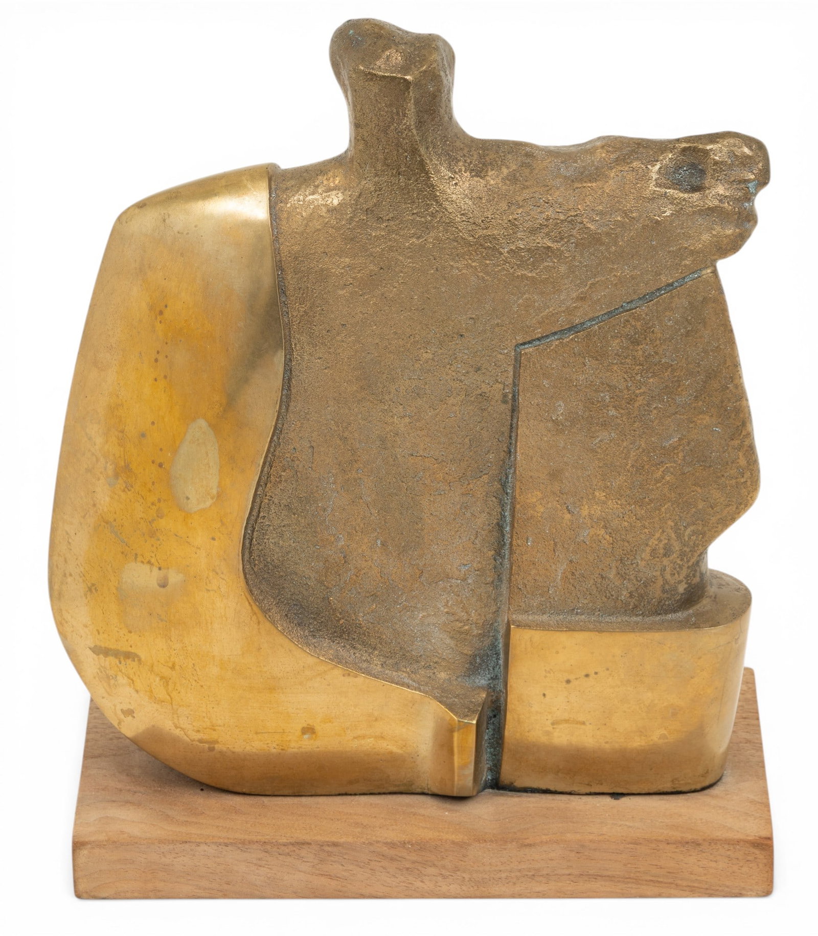 John Baldwin (American, 1922-1987) Bronze Figure, Torso, H 9" W 8" 1 PC: John Baldwin (American, 1922-1987) Bronze Figure, Torso, H 9" W 8" 1 PC Signed. Gold patina. Mounted on wood base. Provenance: Property of a Troy, MI private collector Dimensions: H 9" W 8" 1 P