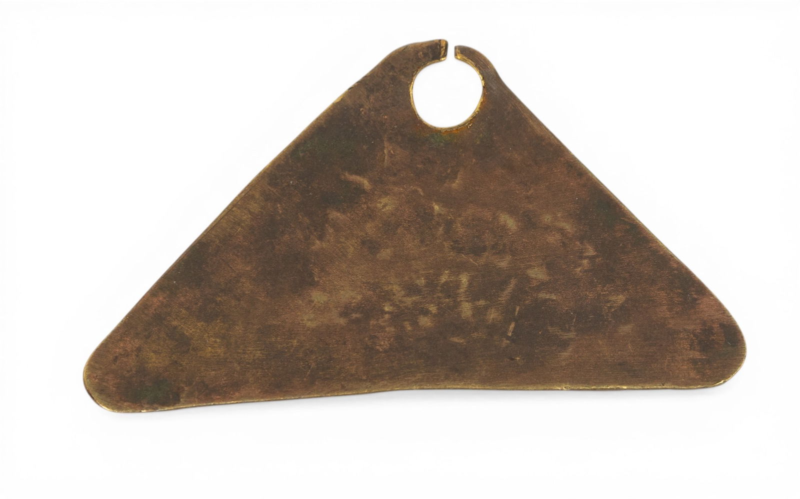 Charleston, South Carolina, Brass 'Merchant' Slave Hire Badge, 1853, H 1.25" W 2": Charleston, South Carolina, Brass 'Merchant' Slave Hire Badge, 1853, H 1.25" W 2" Triangular brass badge, stamped "Charleston, 1853, No 235, Merchant". Badges such as this where assigned to leased sla