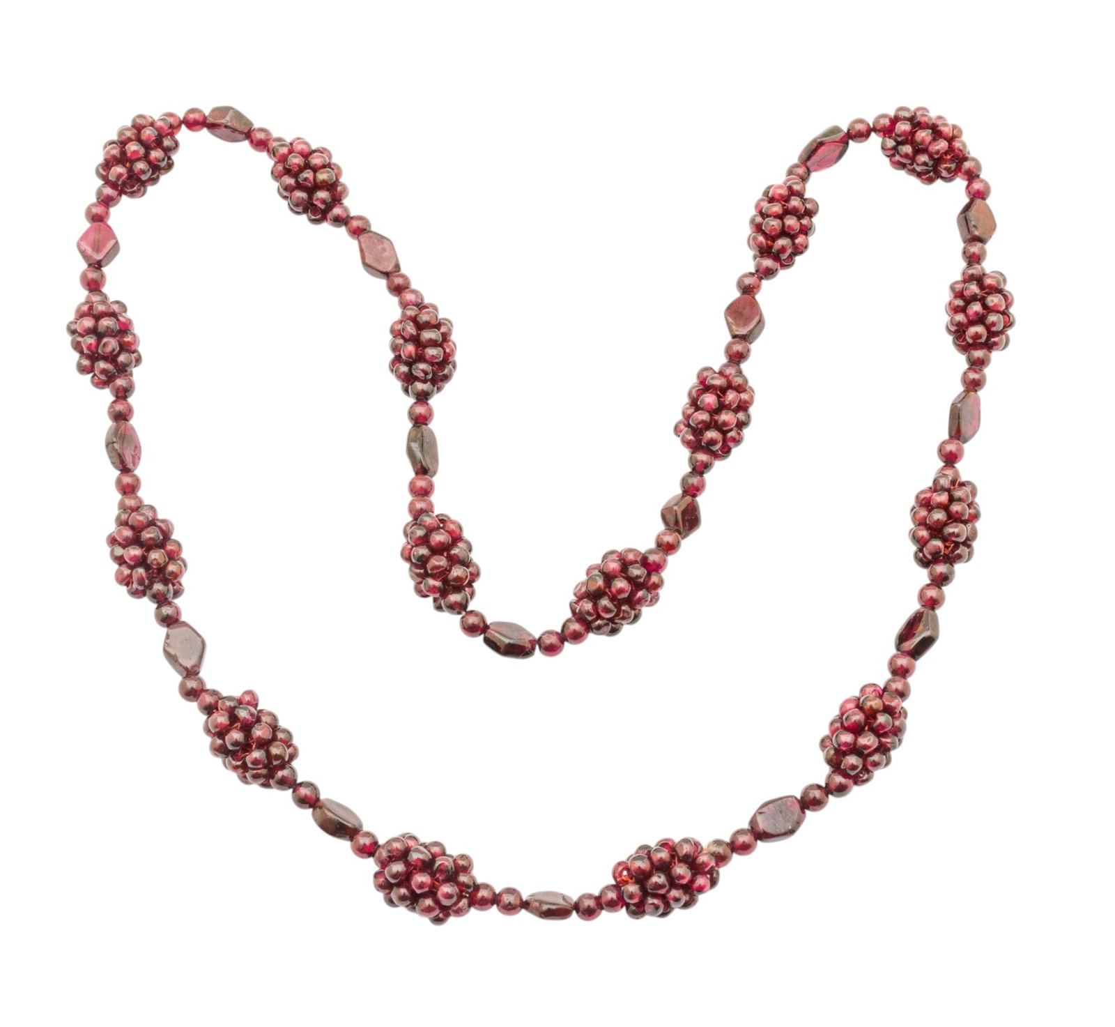 Garnet Necklace 1950, L 24" 82 g (1 of 4)