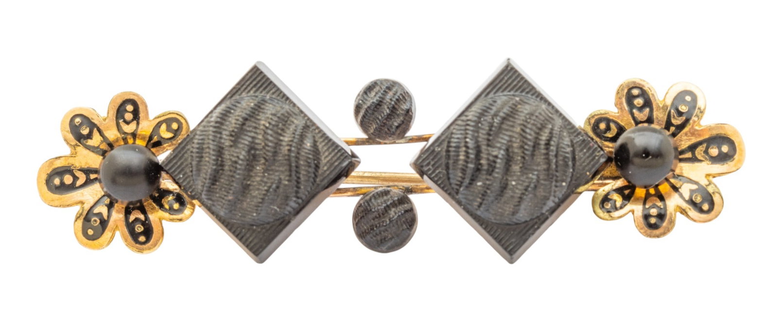 Victorian Mourning Pin 9 Ct Gold and Black Onyx L 2.2" 11 g 1 PC (1 of 5)