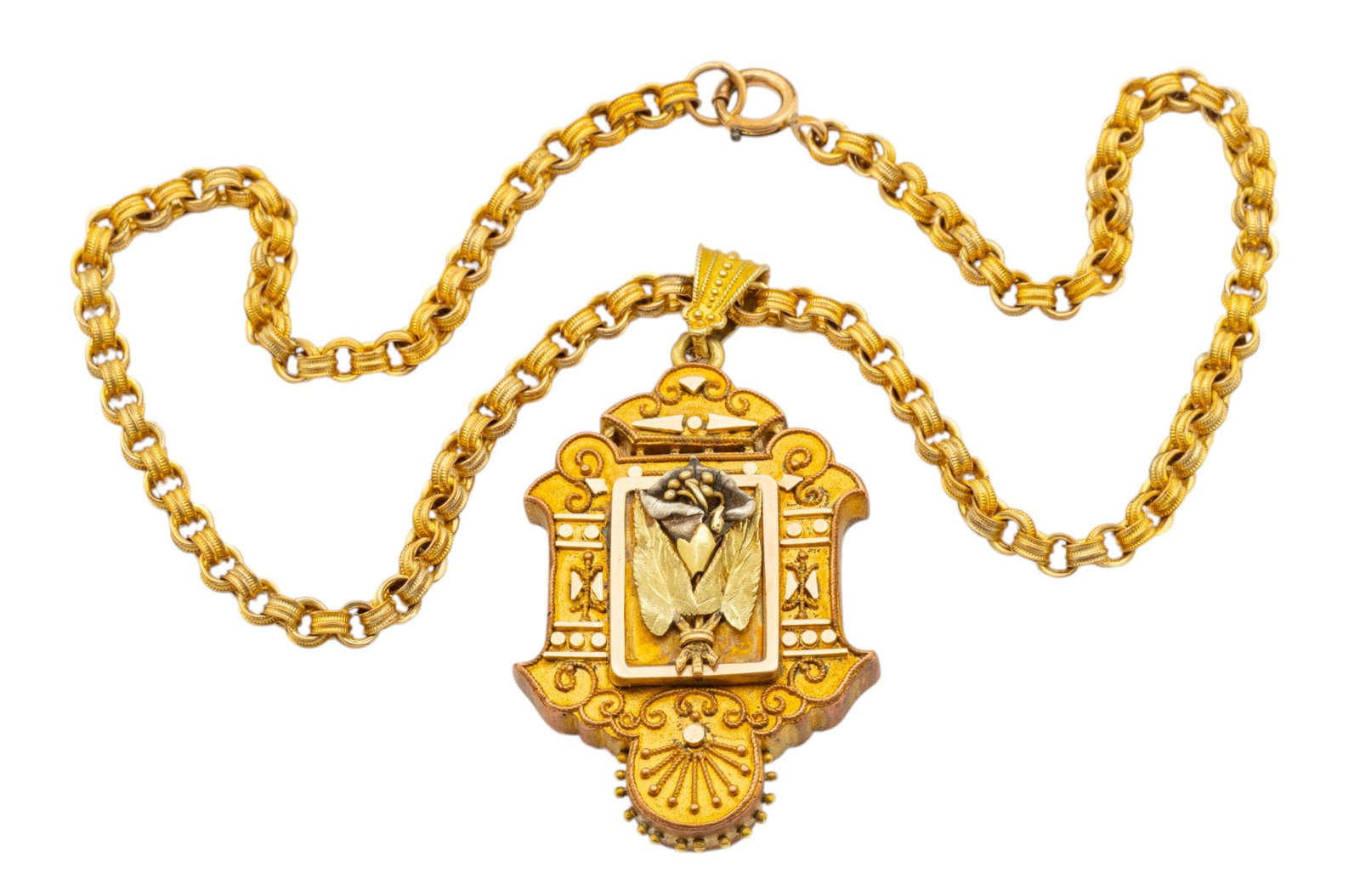 Gilt Chain and Pendant Locket L 15" 36 g 1 PC (1 of 7)