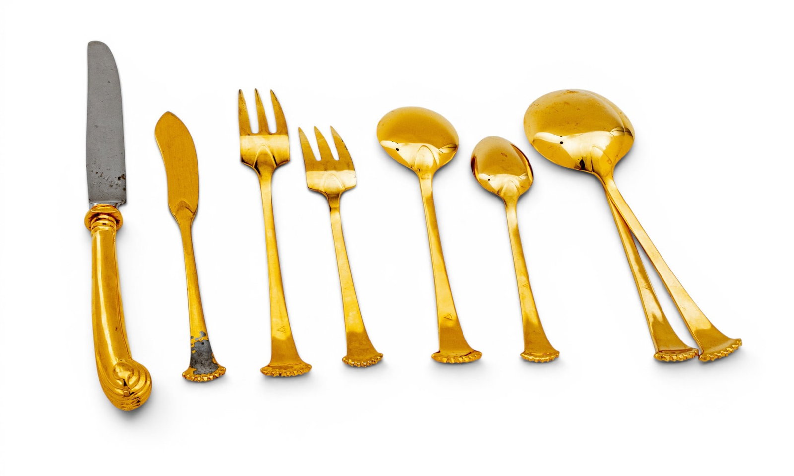 Gilt Metal, Shell Tip Flatware for 16 - 3