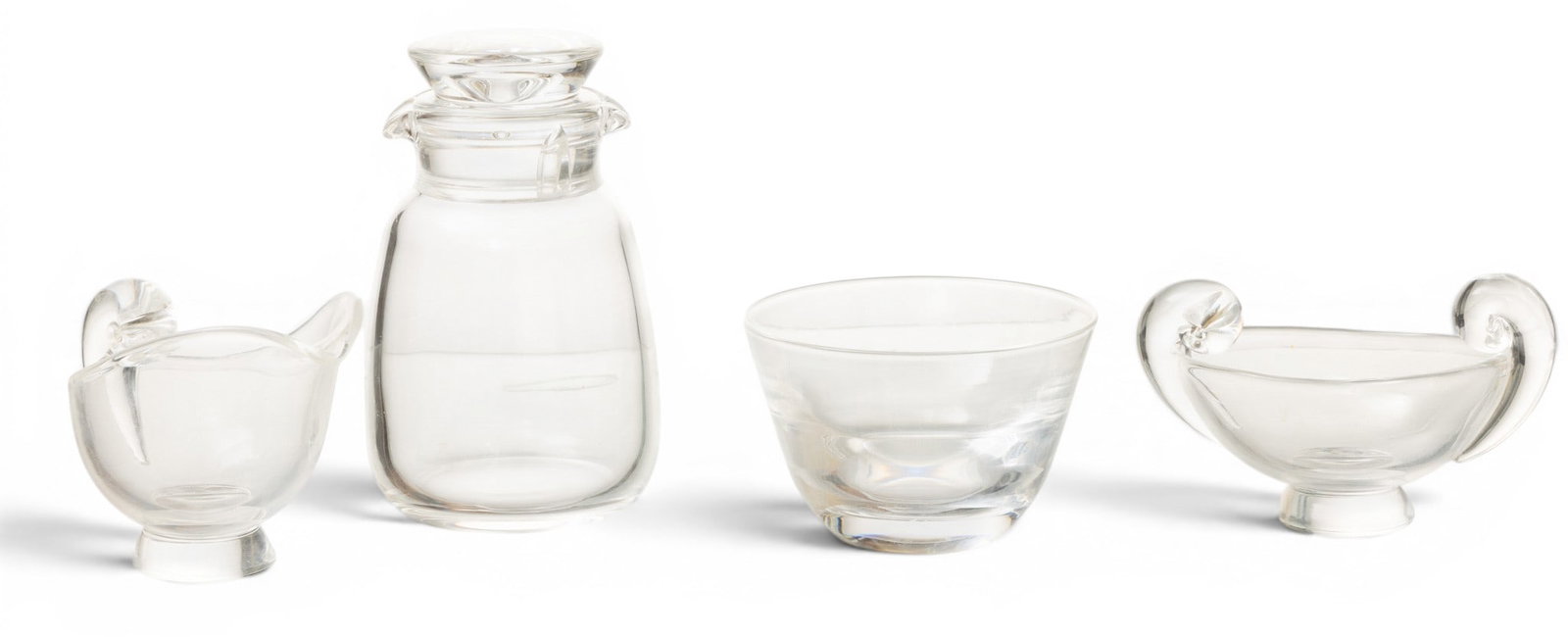 Steuben (American) Glass: Cocktail Shaker, Creamer, Sugar, Bowl 4 PCS (1 of 7)