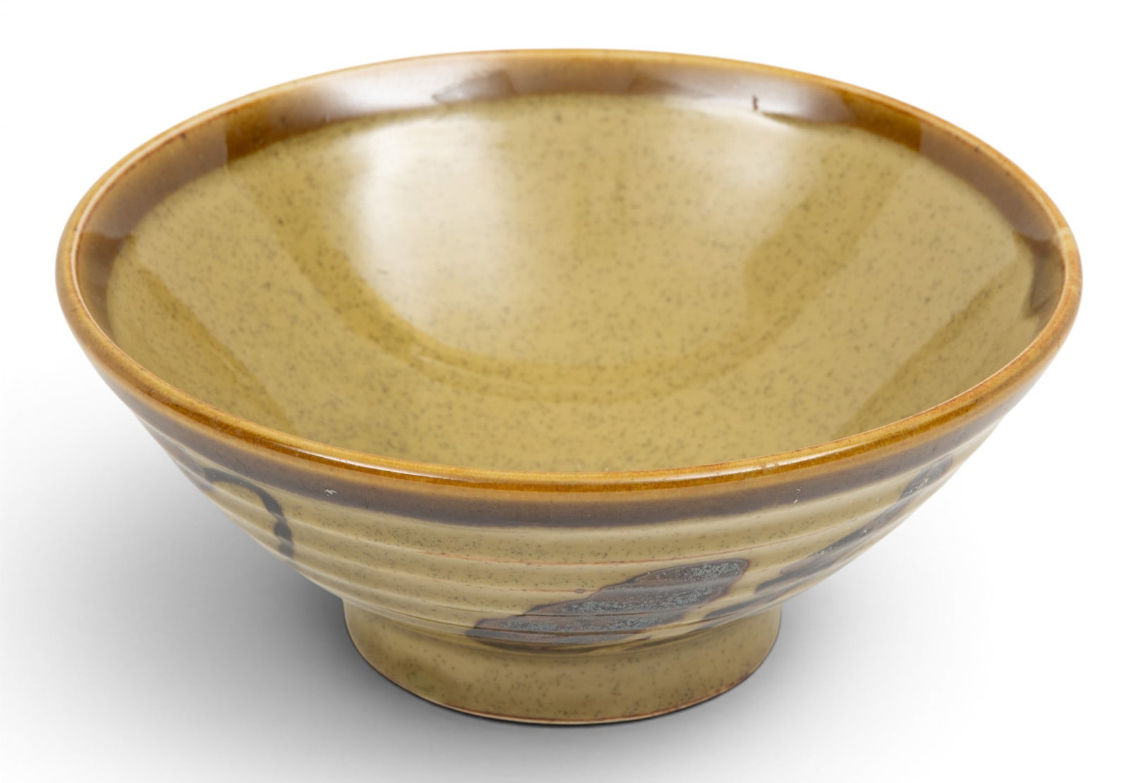 Japanese Art Pottery Tea Bowl 20th C., H 3" Dia. 7" (1 of 3)