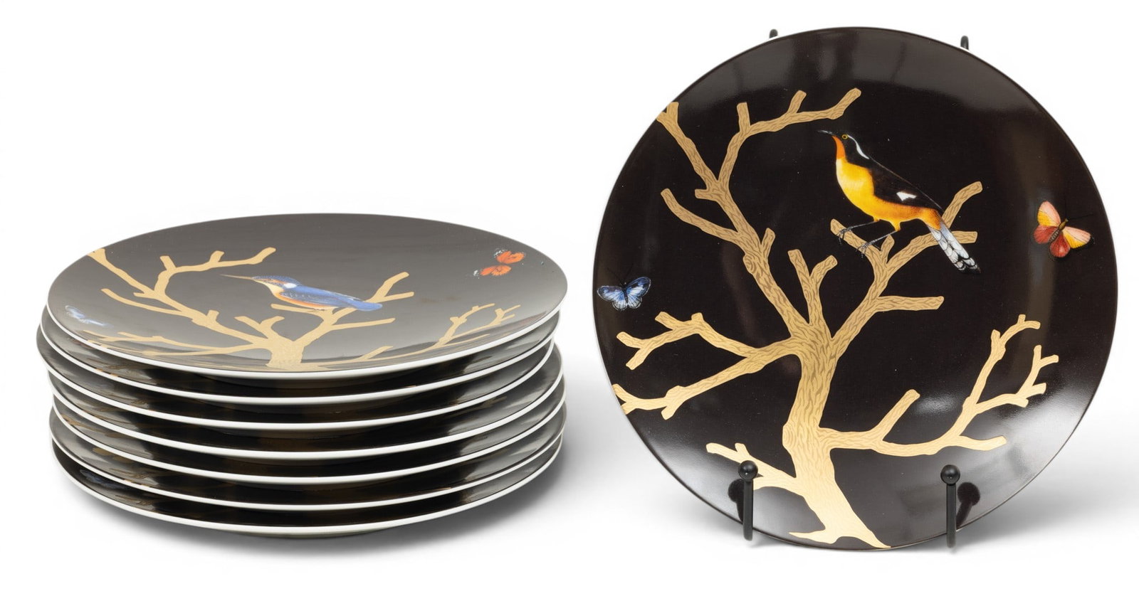 Bernardaud (French) Porcelain Salad Plates 'Aux Oiseaux', Dia. 8.25" 8 PCS (1 of 7)