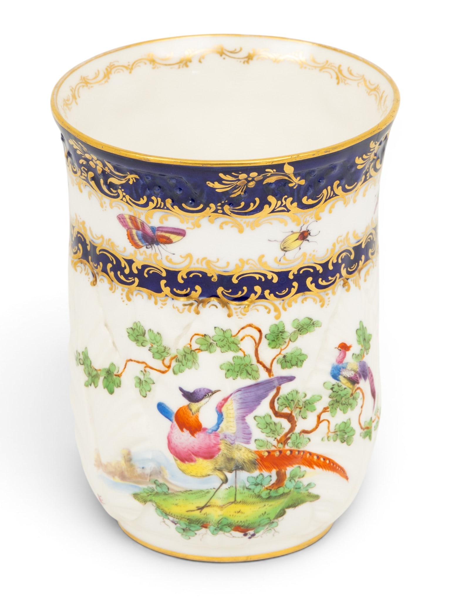 Royal Worcester (English) Porcelain Vase, Ca. Early 20th C., 'Exotic Birds', H 4.5" Dia. 3.25" (1 of 5)