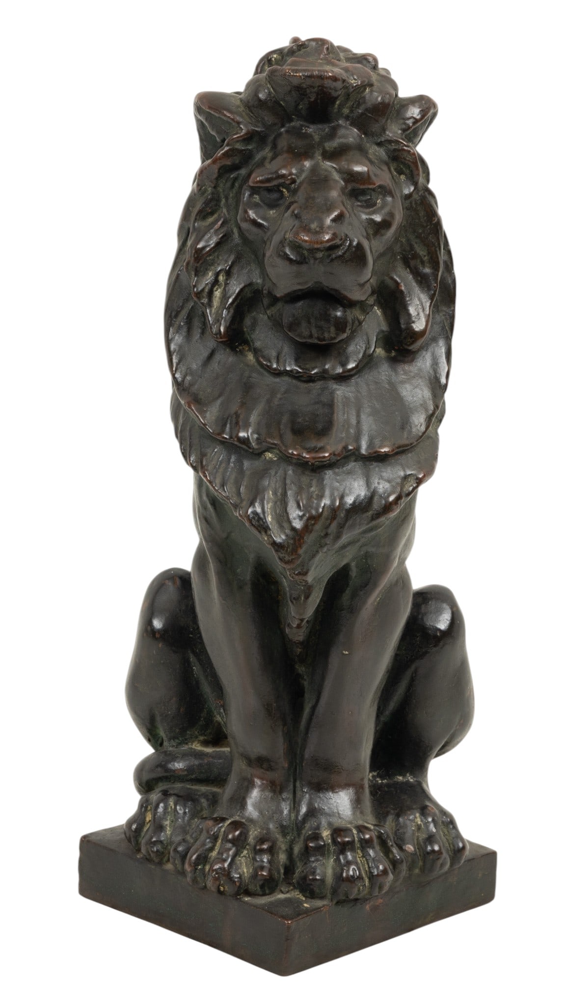 Continental Patinated Metal Model of a Lion, Ca. 19th C., H 15" W 6.5" Depth 6.5" (1 of 5)