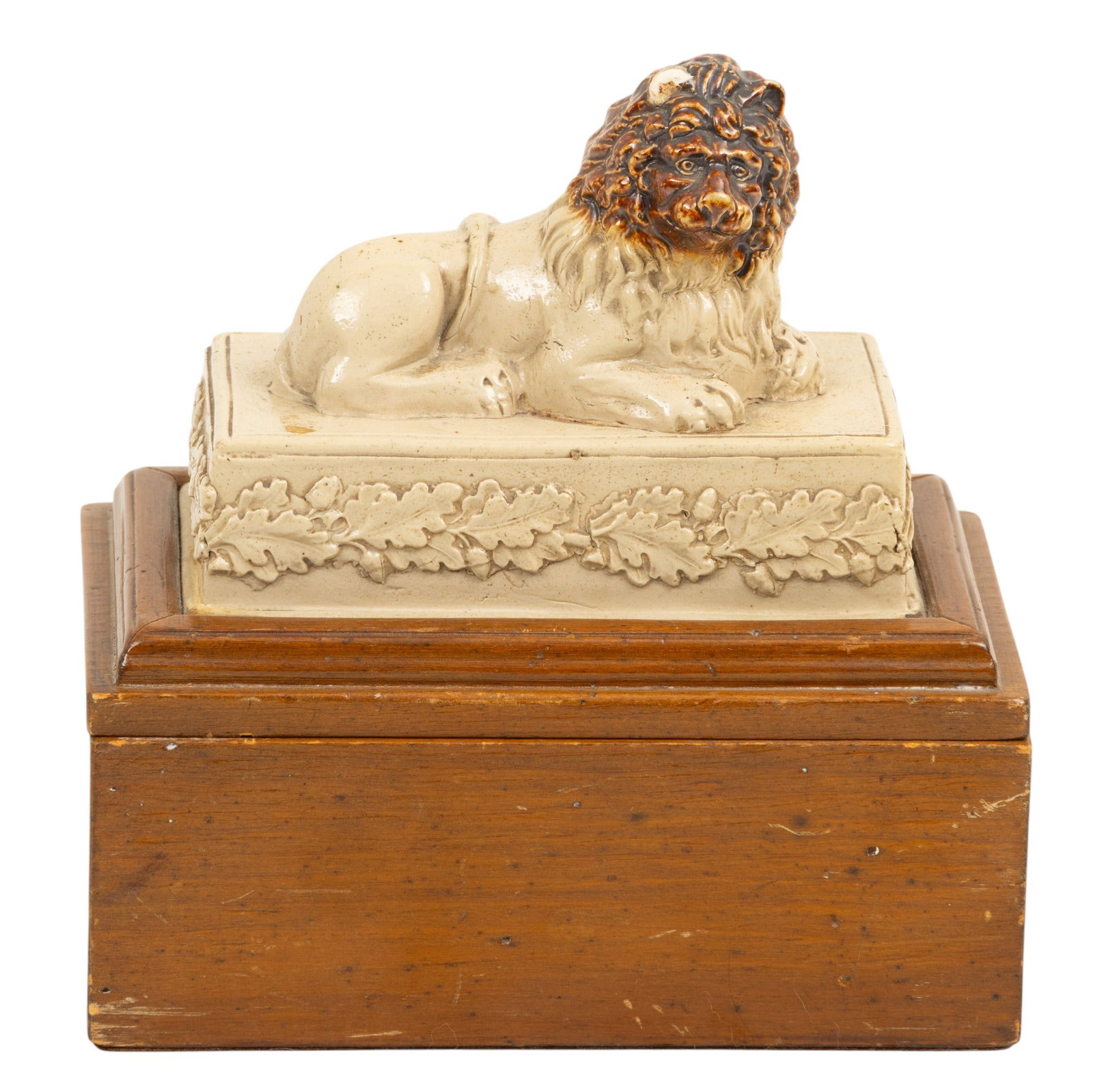 Staffordshire (English) Ceramic Model of a Recumbent Lion, Ca. 19th C., 2 PCS (1 of 5)