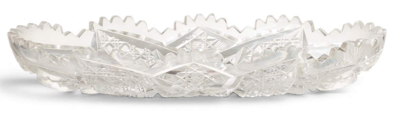 Brilliant Period Cut Glass Celery Dish, Ca. 1900, W 4.75" L 11" (1 of 4)
